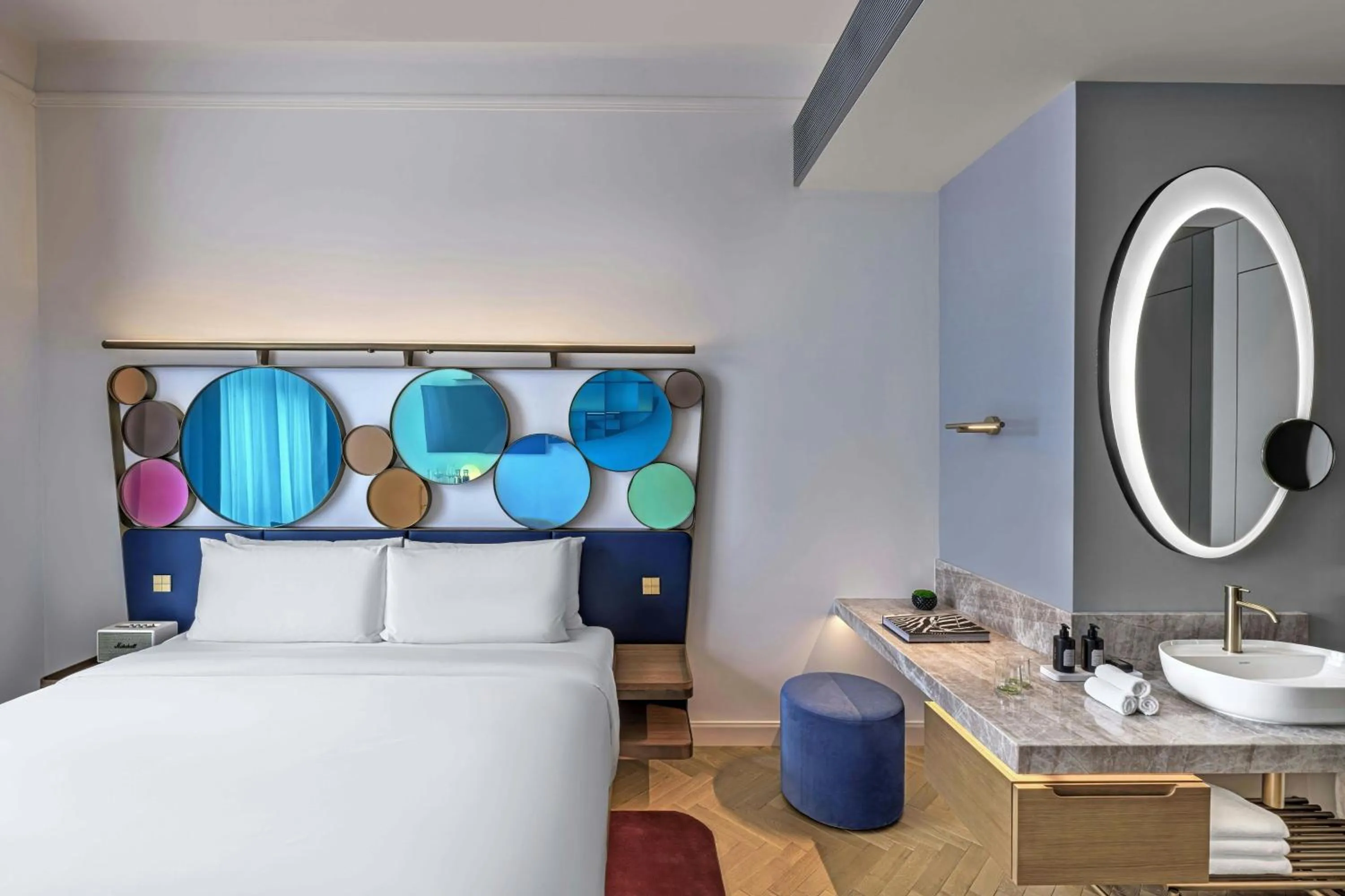 Photo of the whole room, Bed in W Prague