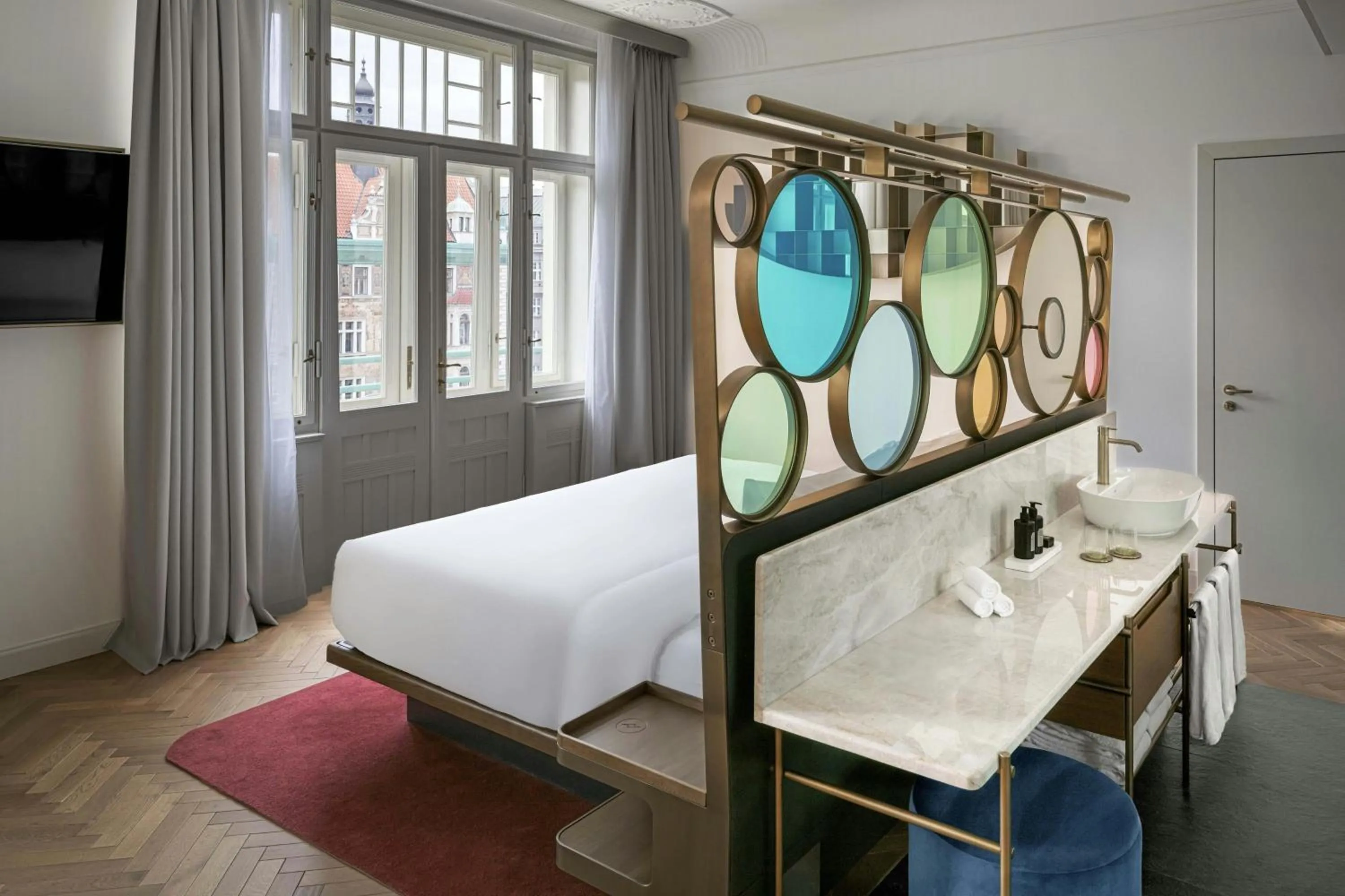 Photo of the whole room, Bed in W Prague