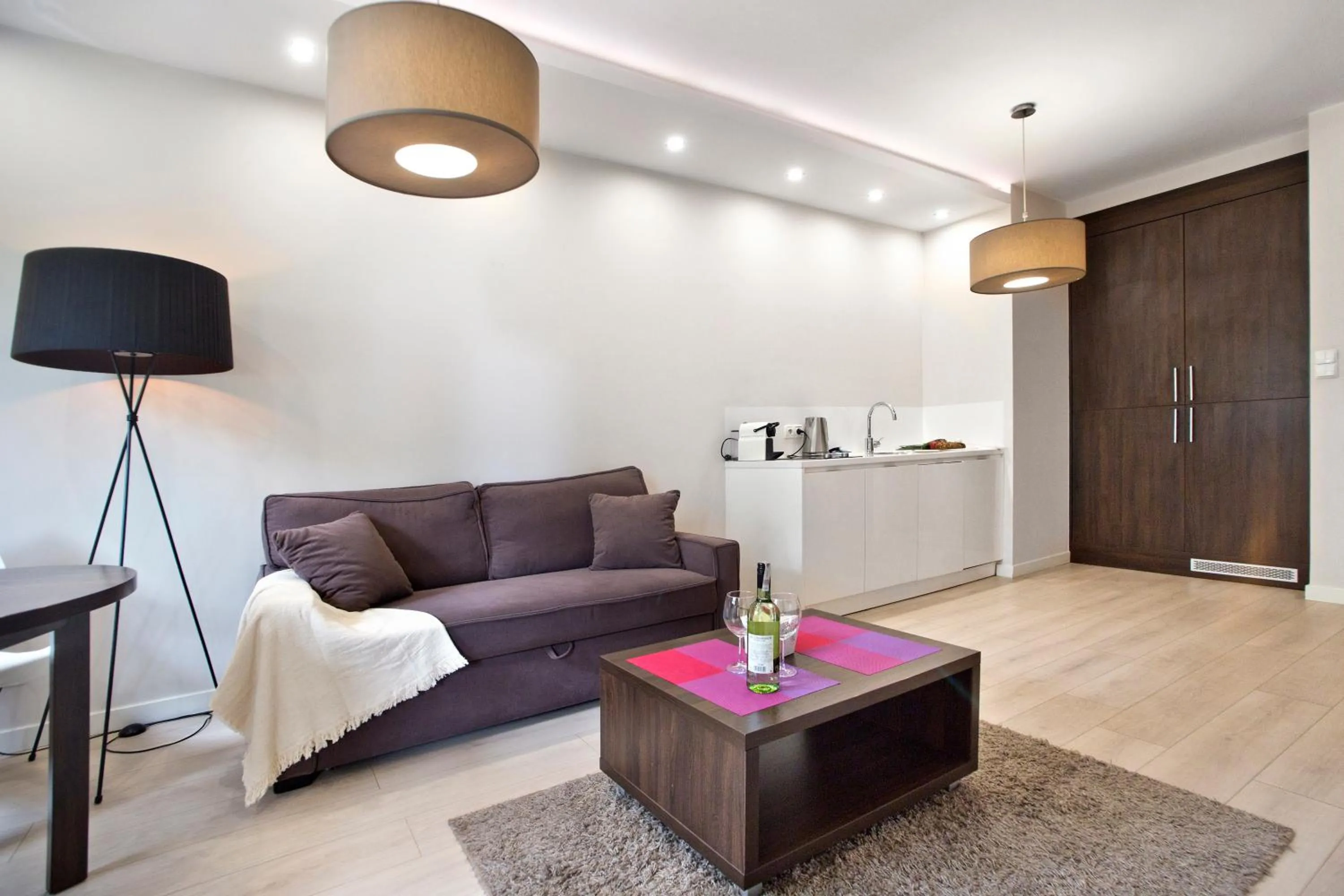 Living room in P&O Giełdowa Serviced Apartments