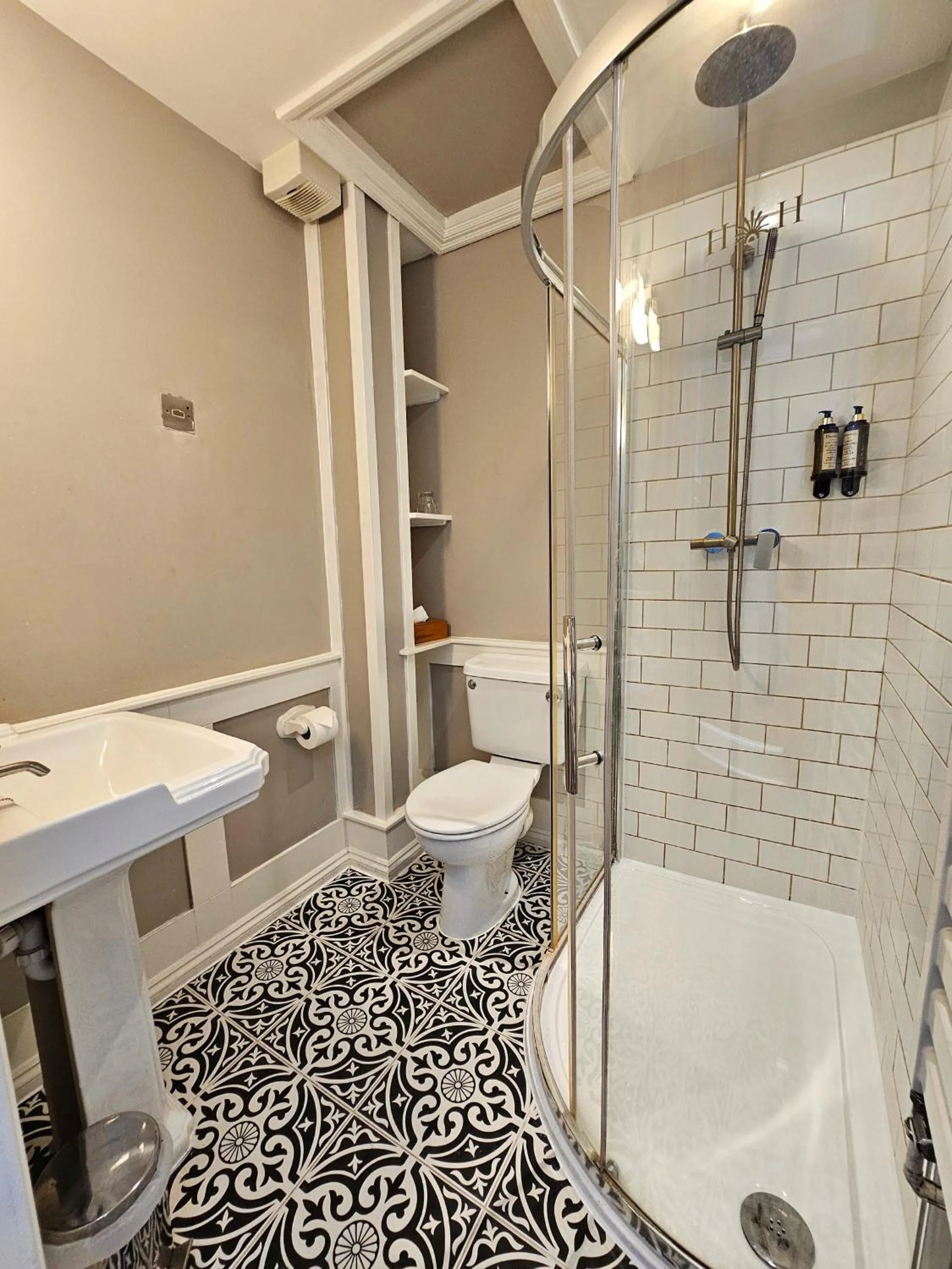 Shower in Henrietta House, a member of Radisson Individuals