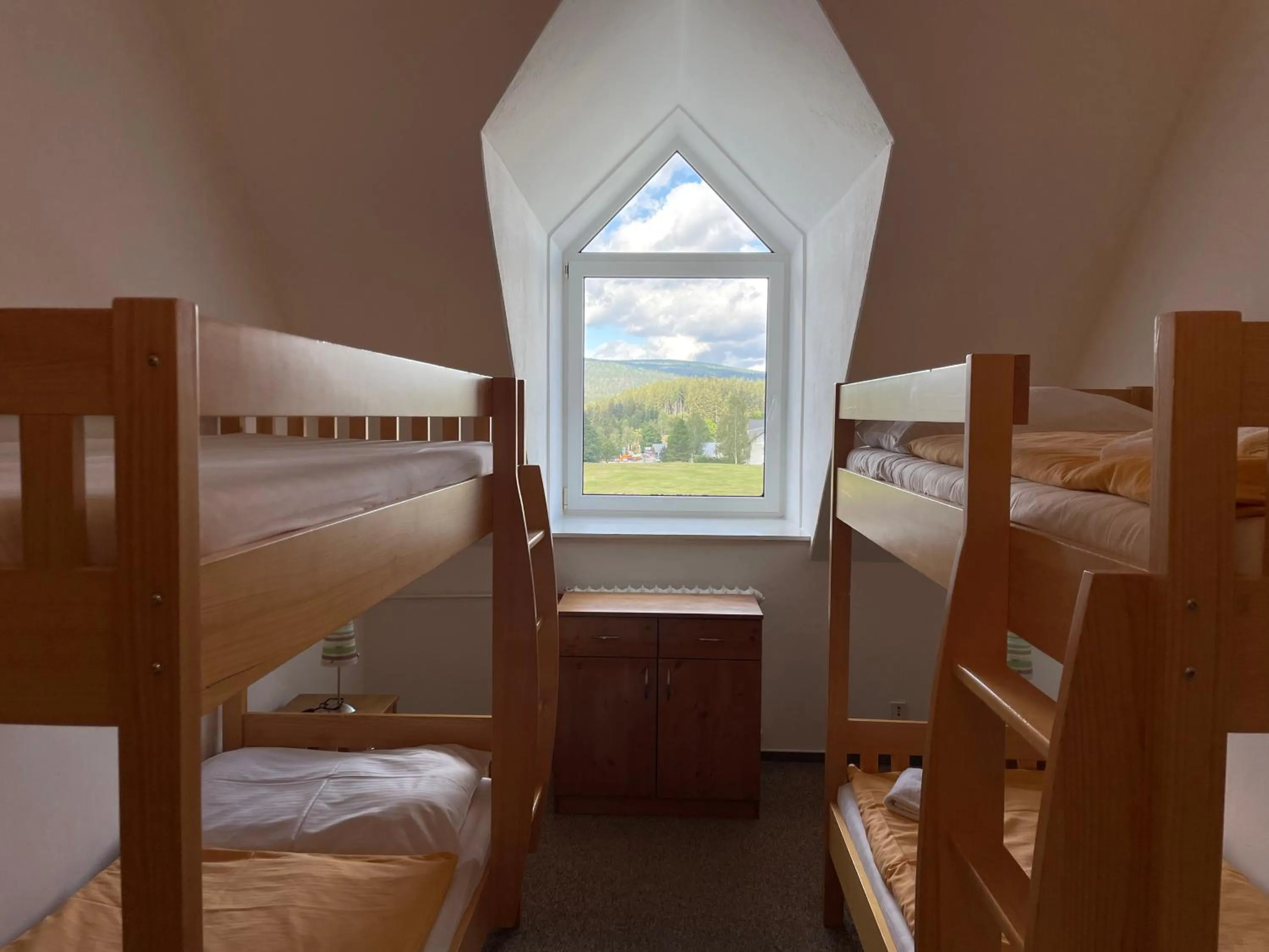 View (from property/room), Bed in Hotel Skicentrum