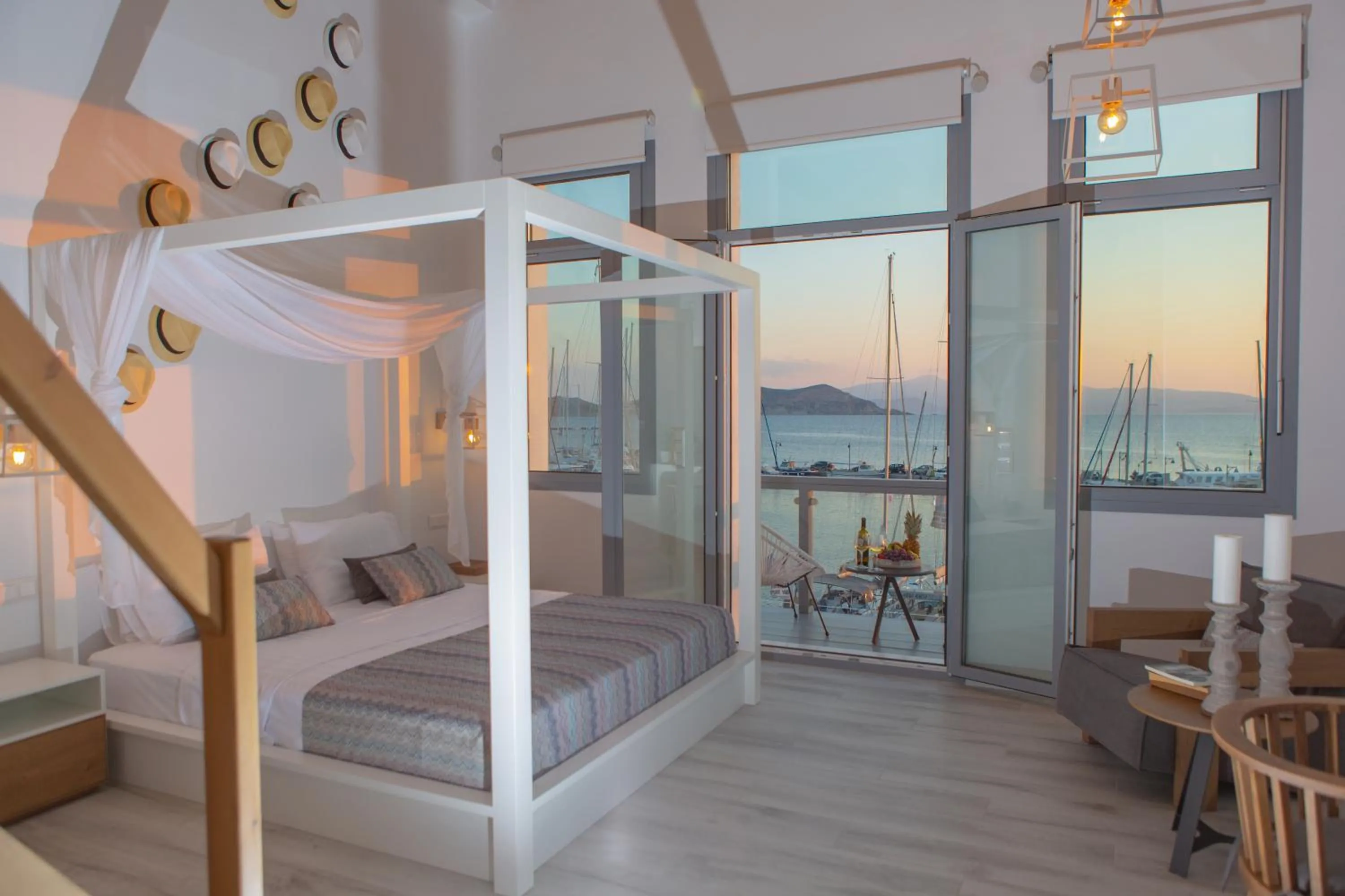 Bed in Naxos Riviera Suites