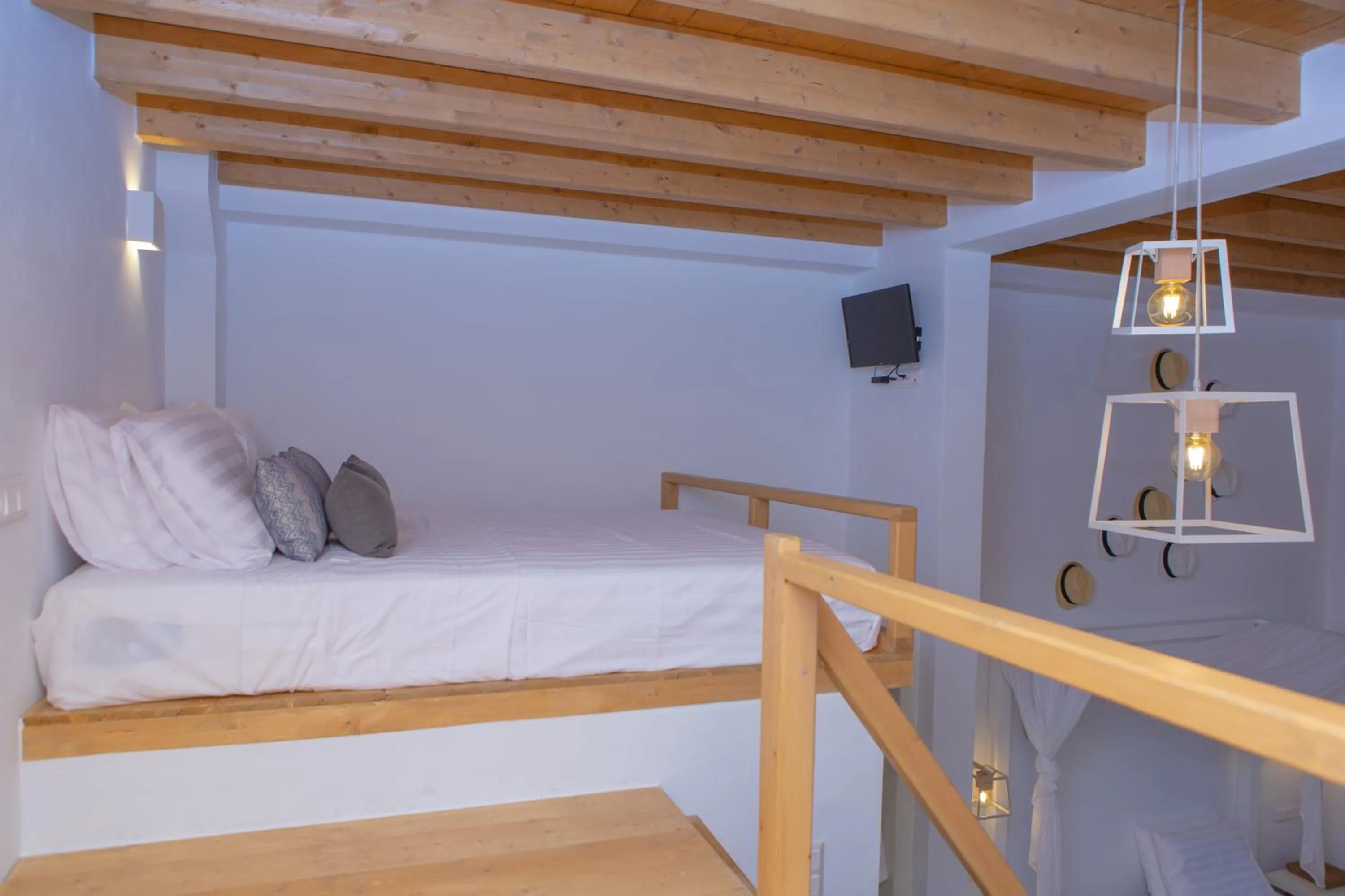 Bed in Naxos Riviera Suites