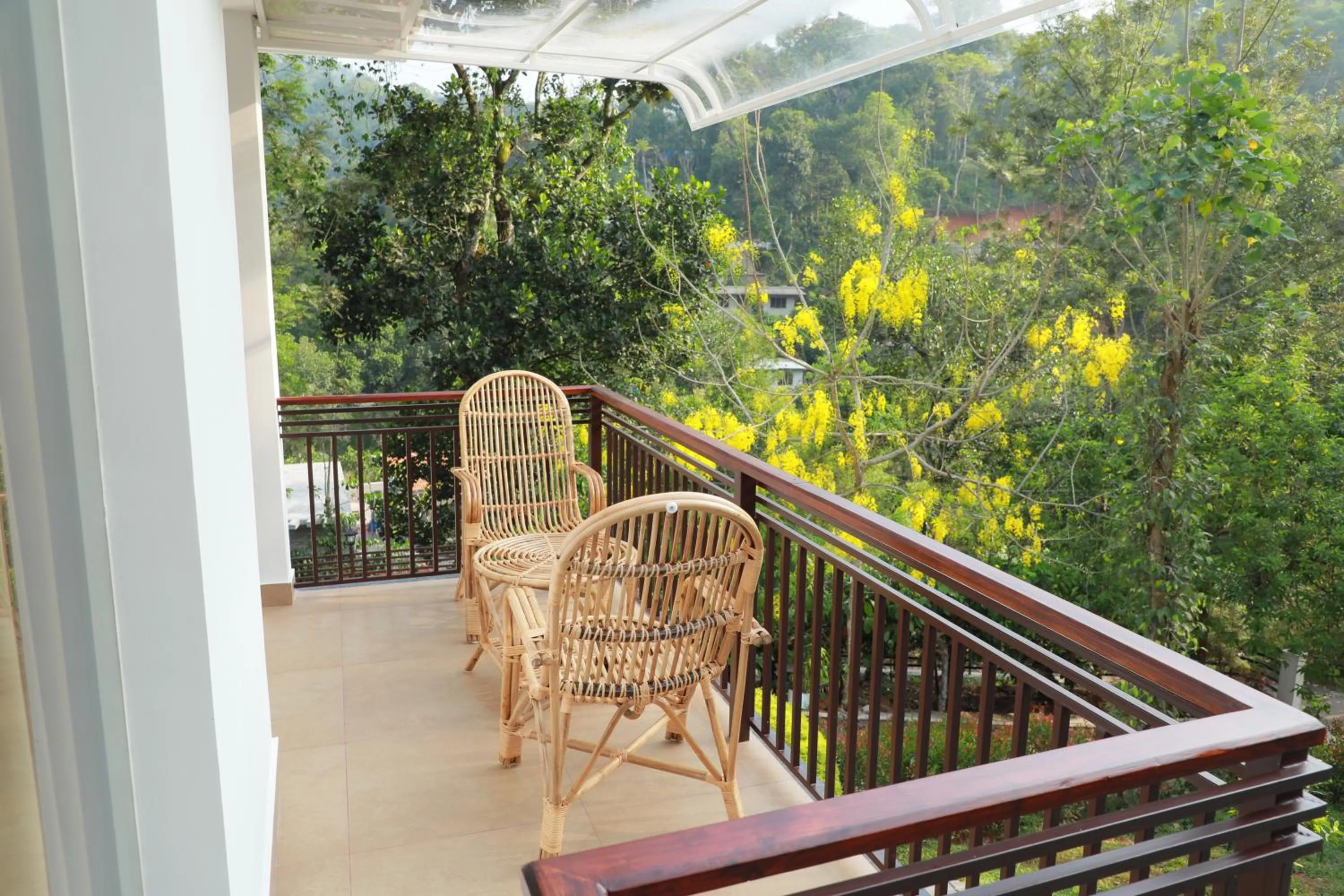 Balcony/Terrace in Coffee and Pepper Plantation Homestay
