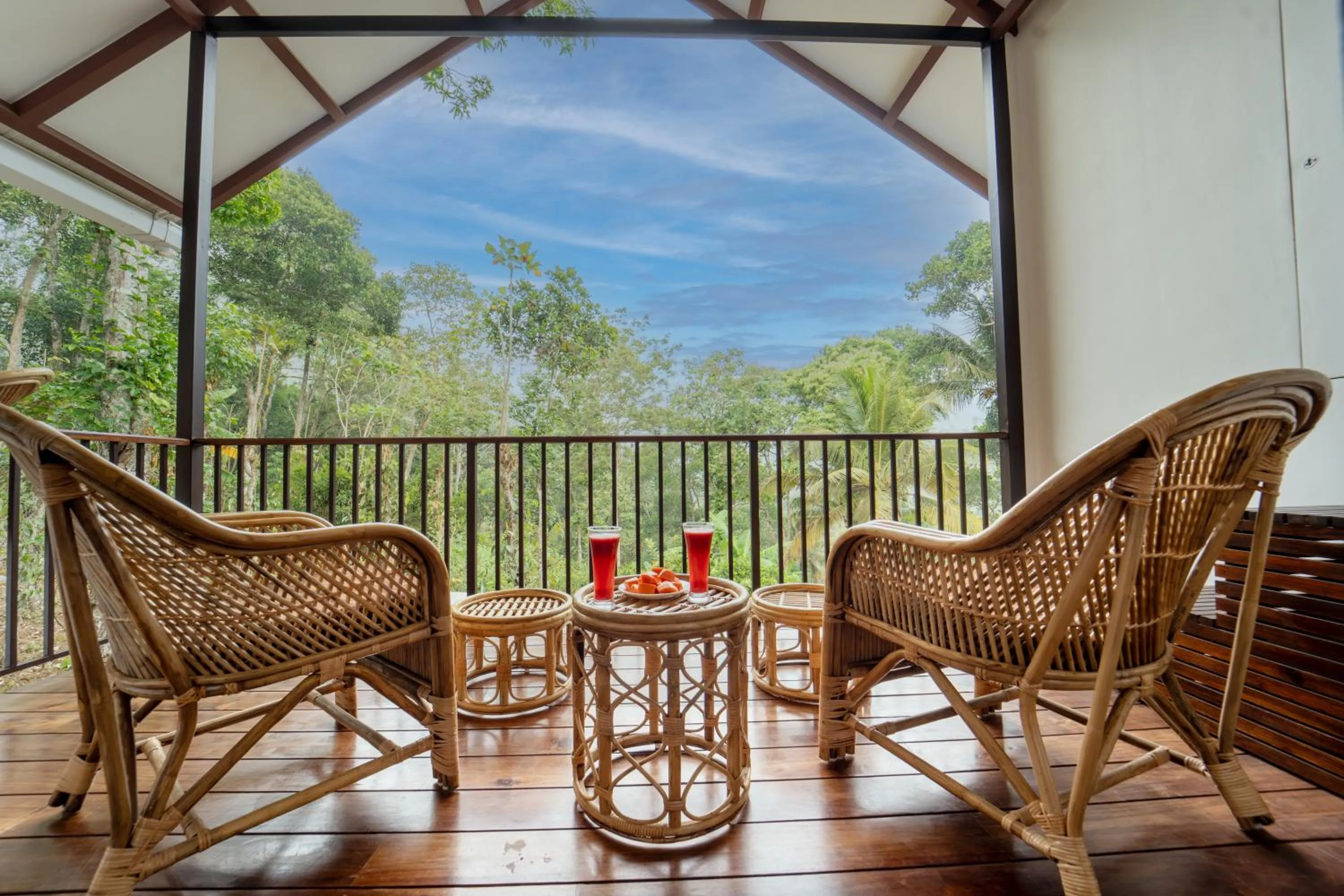 Balcony/Terrace in Coffee and Pepper Plantation Homestay