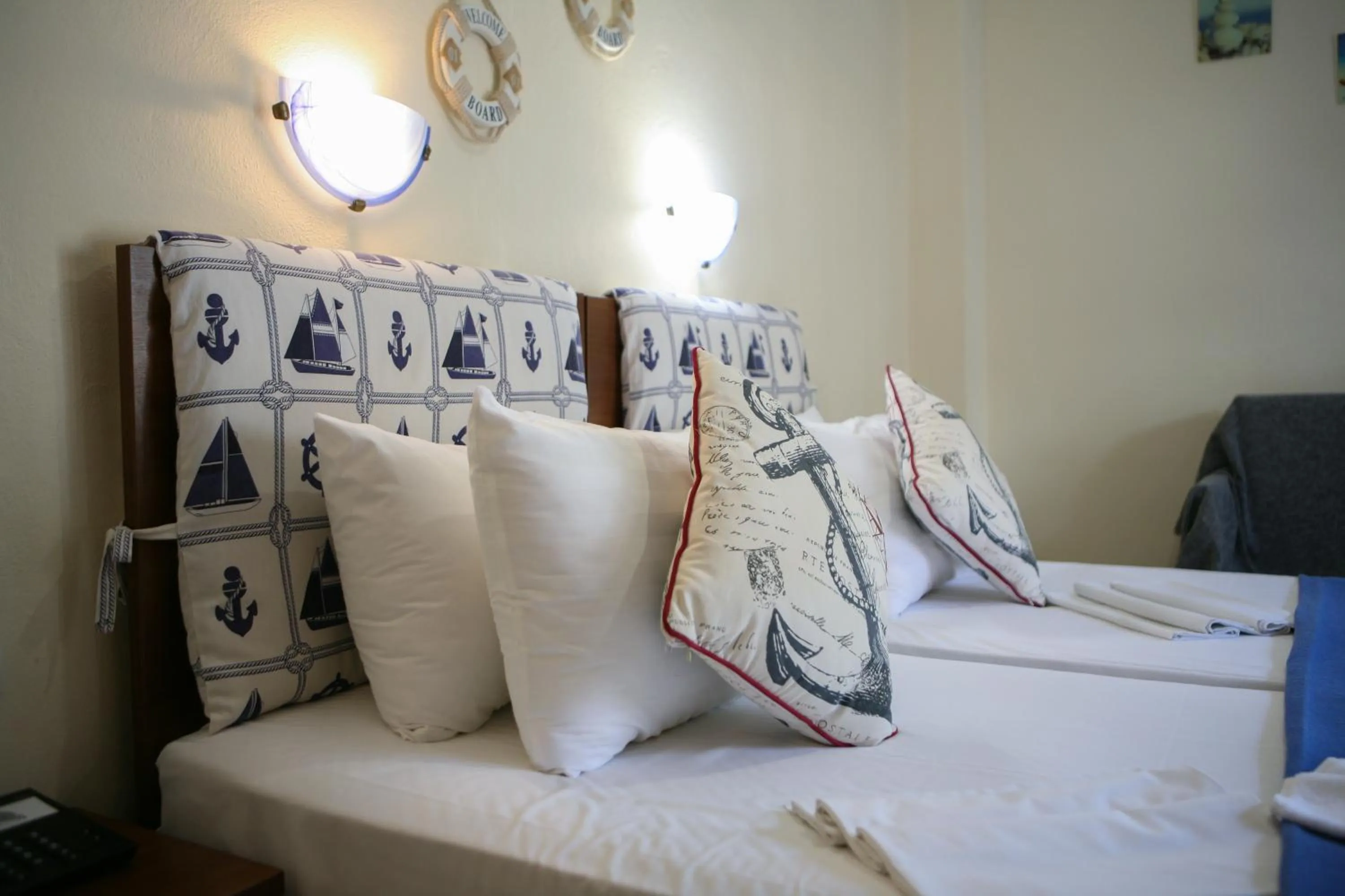 Bed in Hotel Karagianni