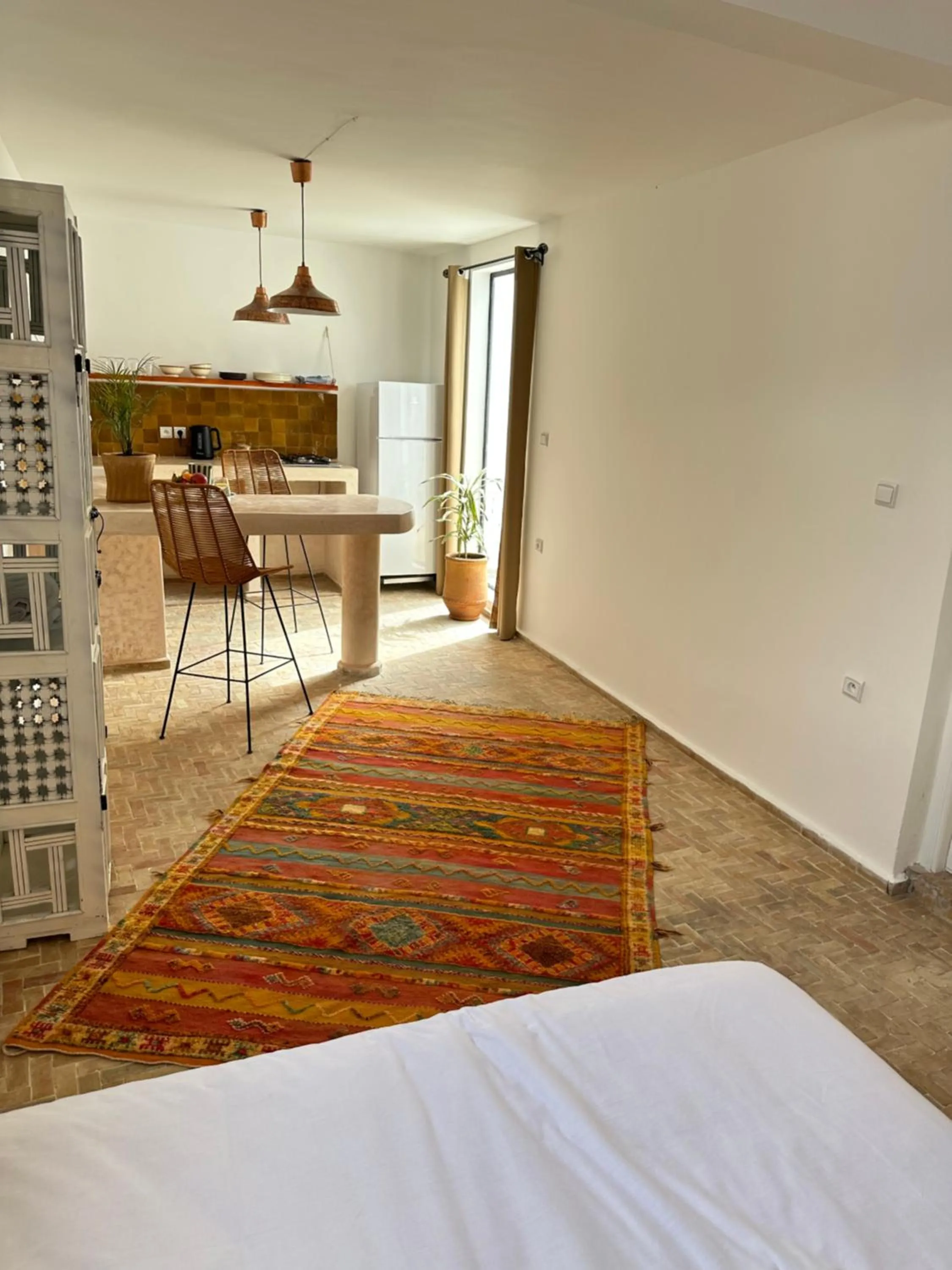 Bed in Home with a sea view