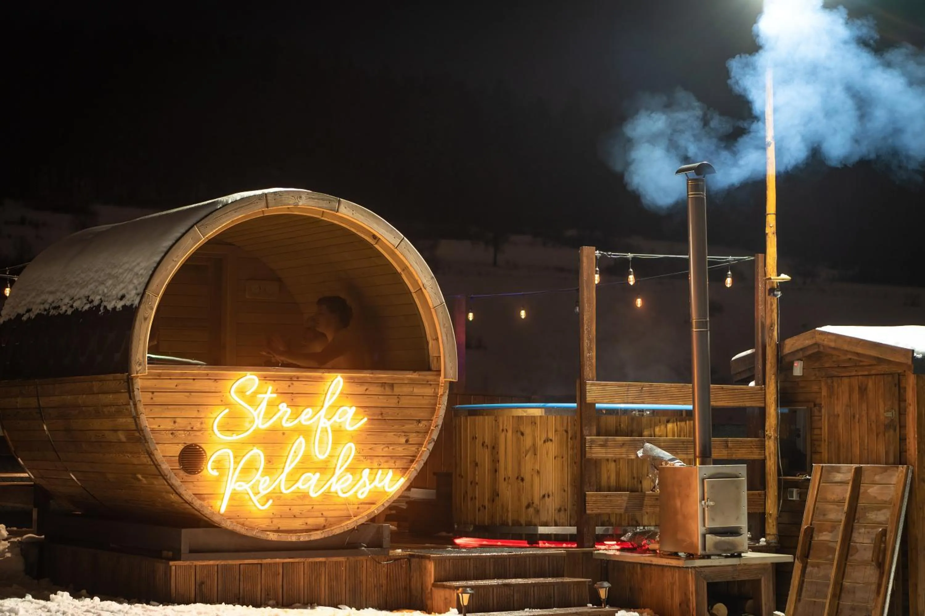 Sauna in Zaciszne Domki w Kluszkowcach z Sauną i Balią