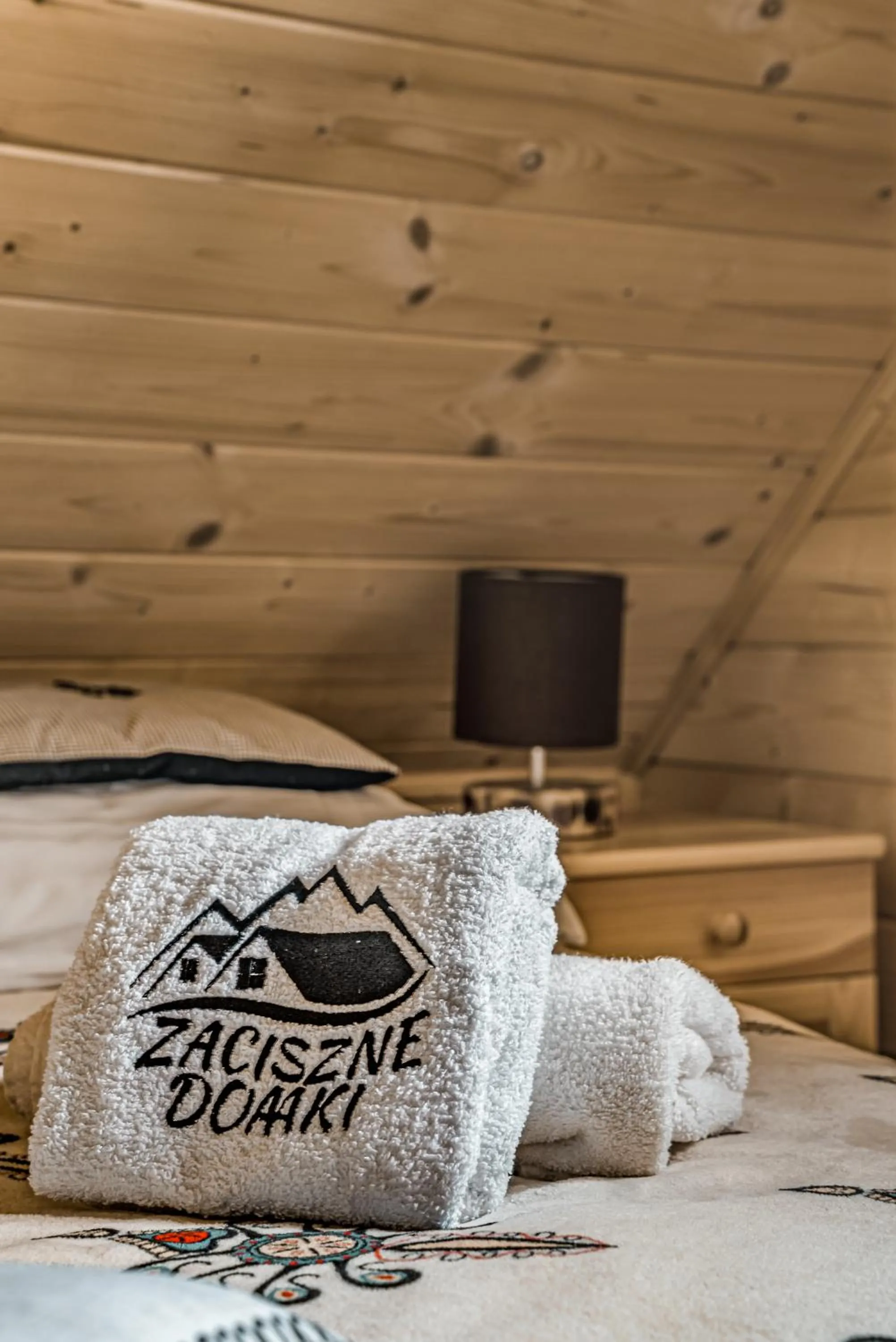 Bed in Zaciszne Domki w Kluszkowcach z Sauną i Balią
