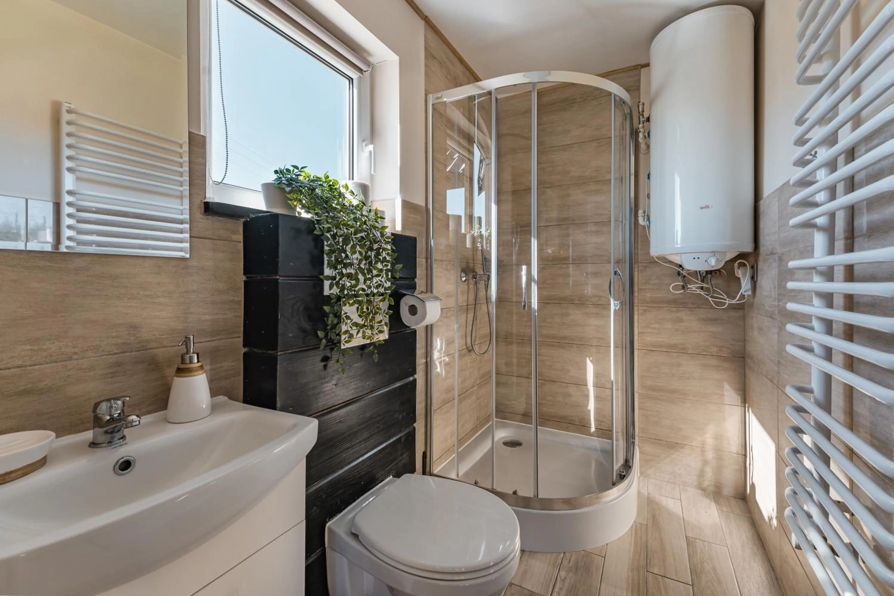 Shower in Zaciszne Domki w Kluszkowcach z Sauną i Balią