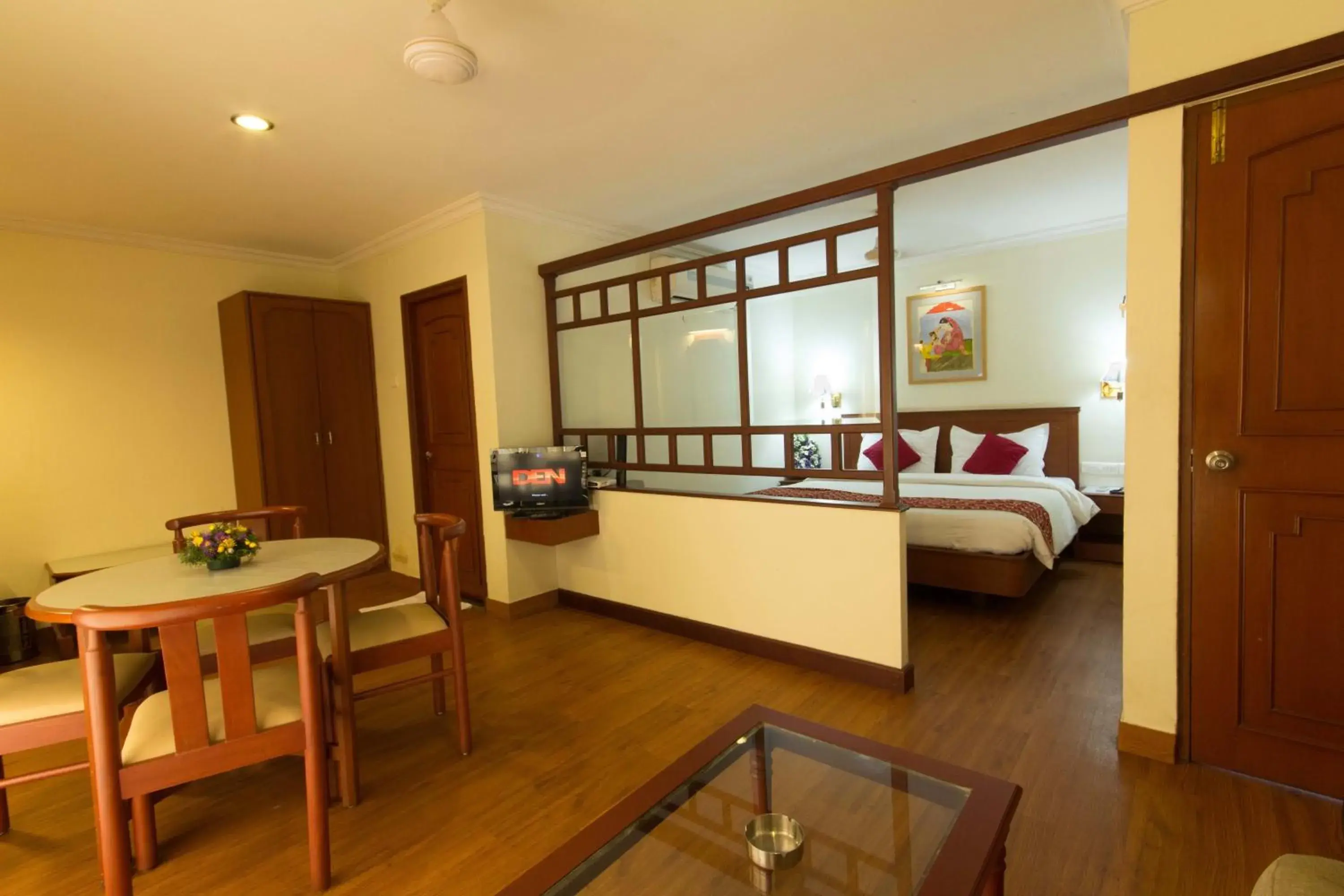 Seating area, Bed in Hotel Aiswarya Seating area, Bed in Hotel Aiswarya