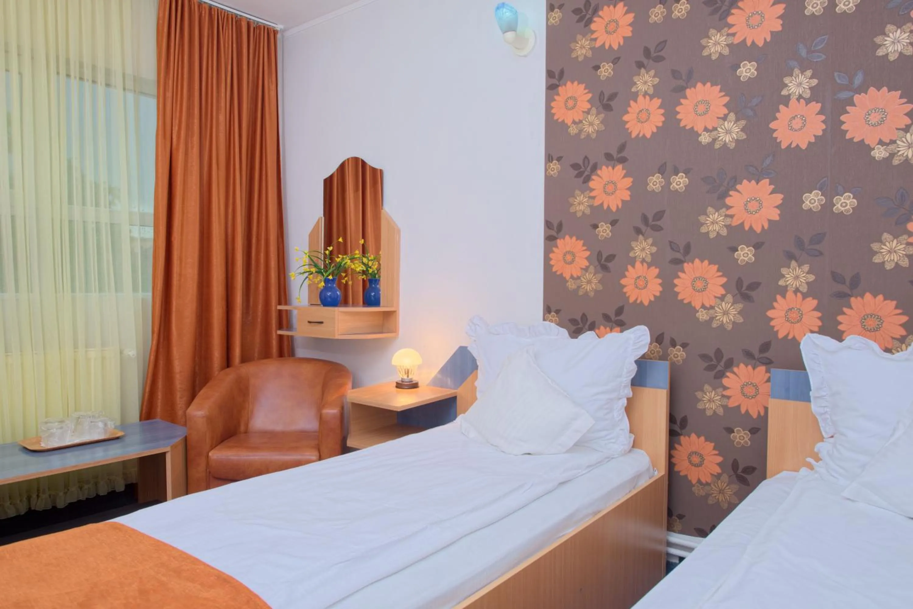 Bed in Pensiunea Leo