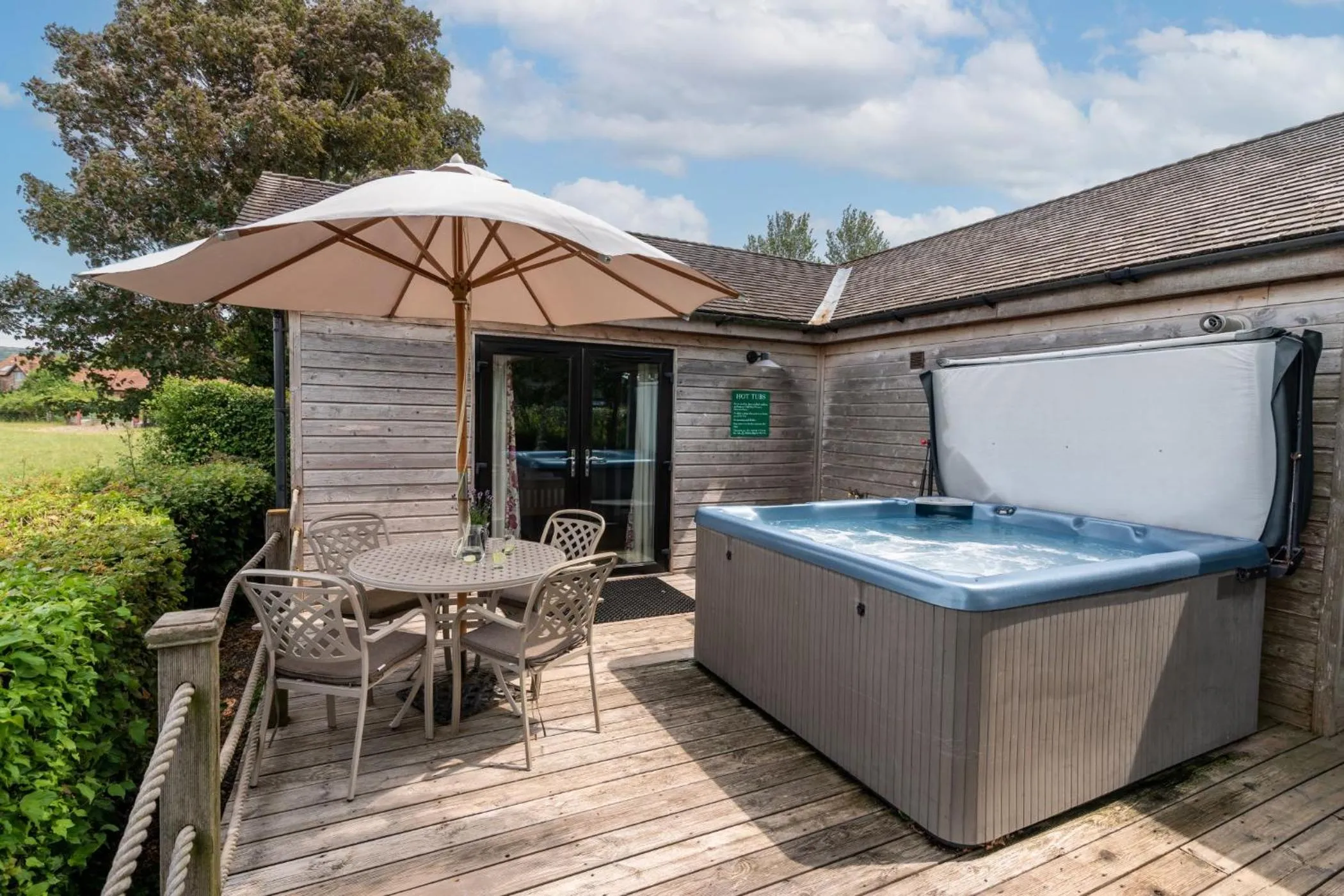 Hot Tub in Tor Farm Lodge