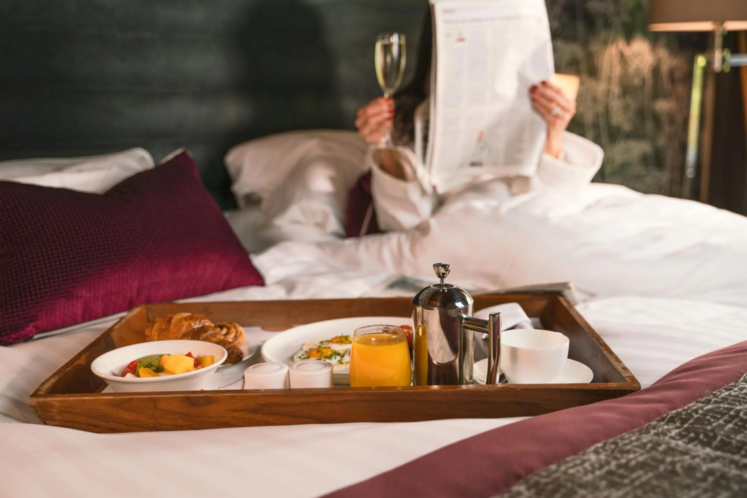 room service, Bed in Jesmond Dene House