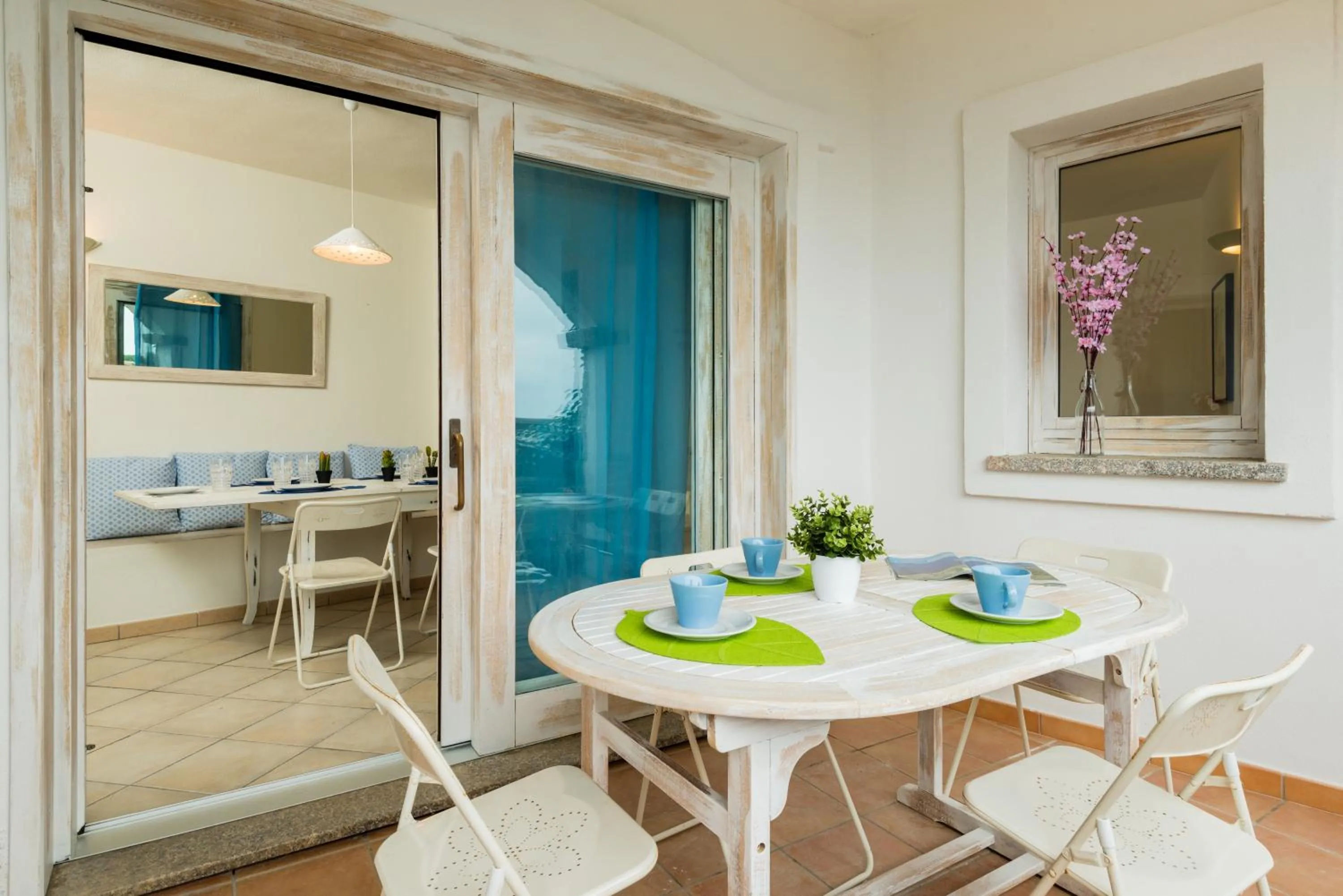 Balcony/Terrace in Apartment in S'Abba e Sa Pedra complex with pool