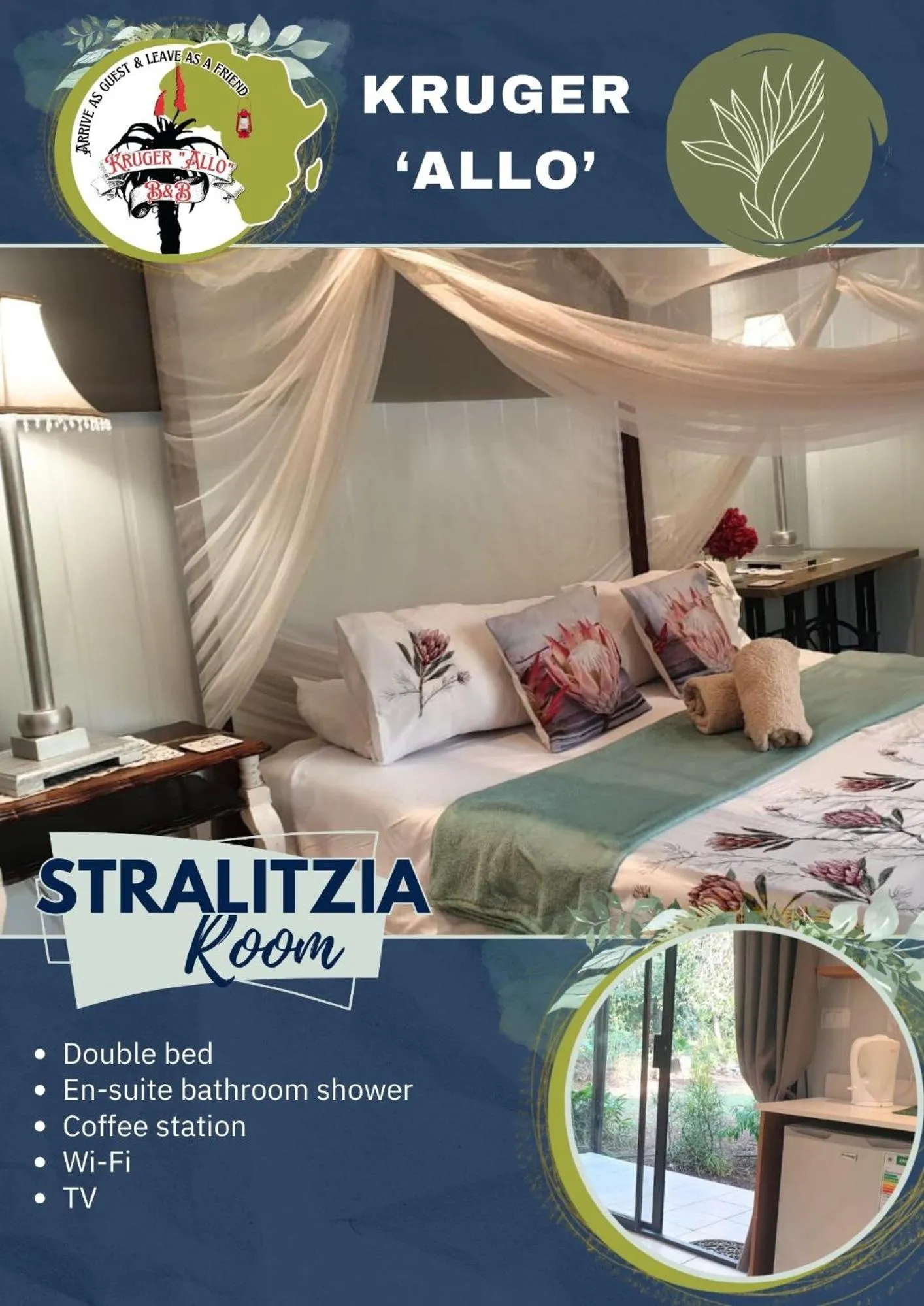 Bed in Kruger Allo B&B