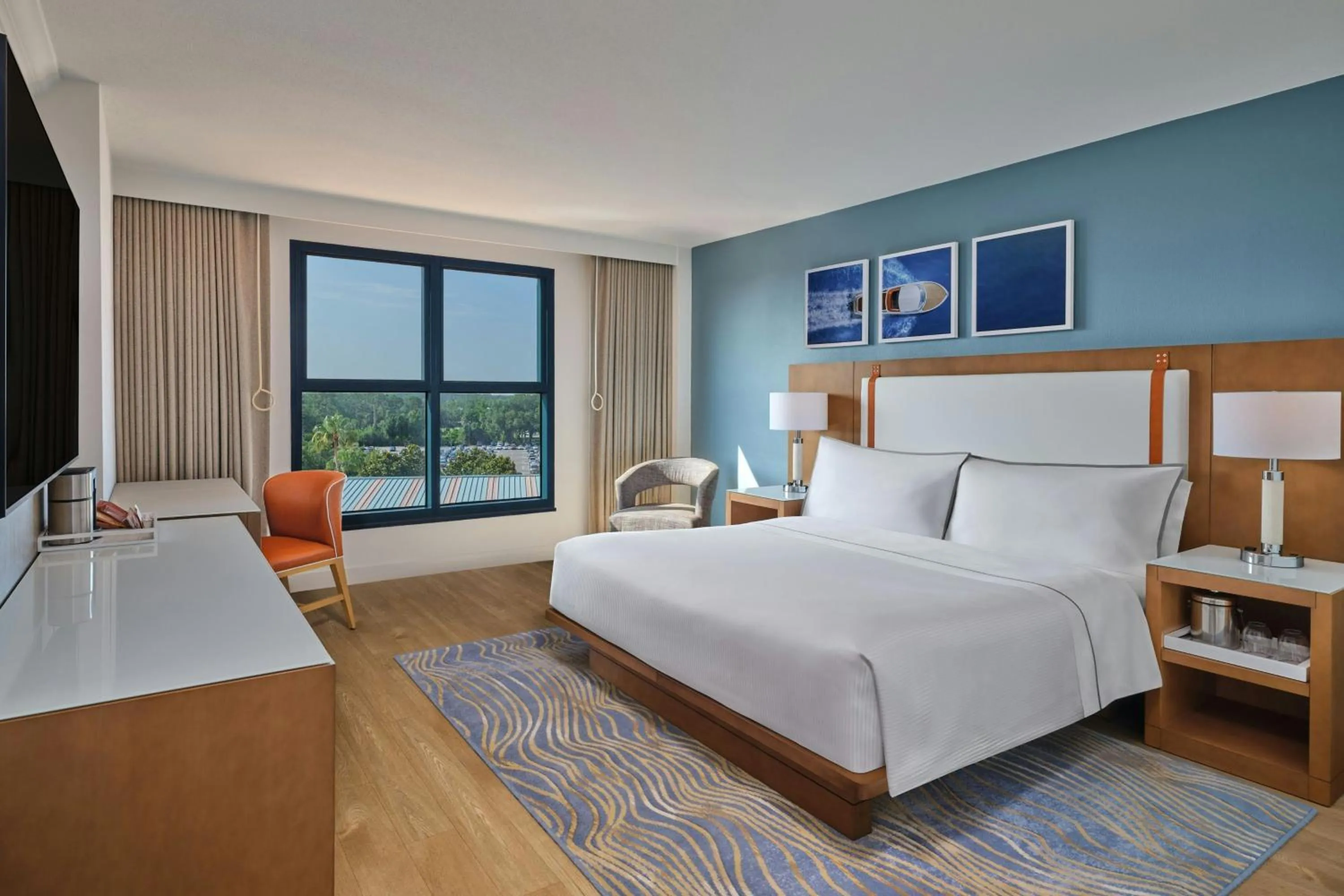 Photo of the whole room, Bed in Walt Disney World Swan