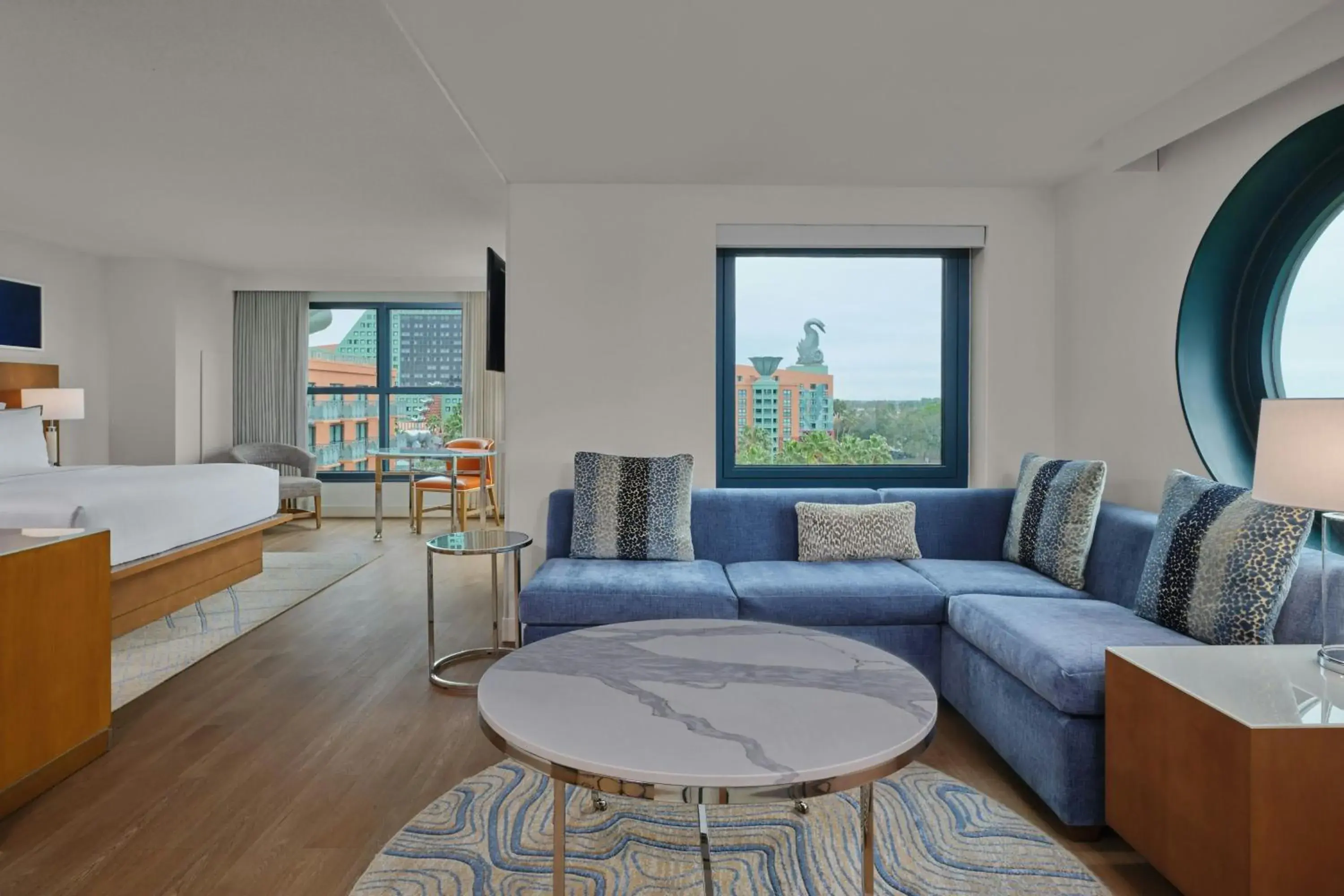 Deluxe Alcove King Balcony, Guest room, 1 King, Sofa bed (Includes Early Entry To Disney Theme Parks) in Walt Disney World Swan Deluxe Alcove King Balcony, Guest room, 1 King, Sofa bed (Includes Early Entry To Disney Theme Parks) in Walt Disney World Swan