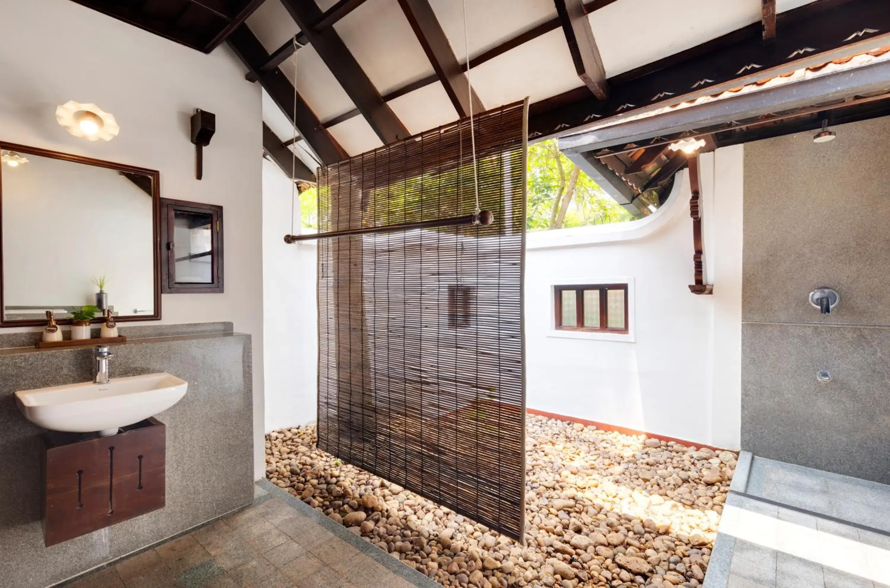 Bathroom in Coconut Lagoon Kumarakom - A CGH Earth Experience Bathroom in Coconut Lagoon Kumarakom - A CGH Earth Experience