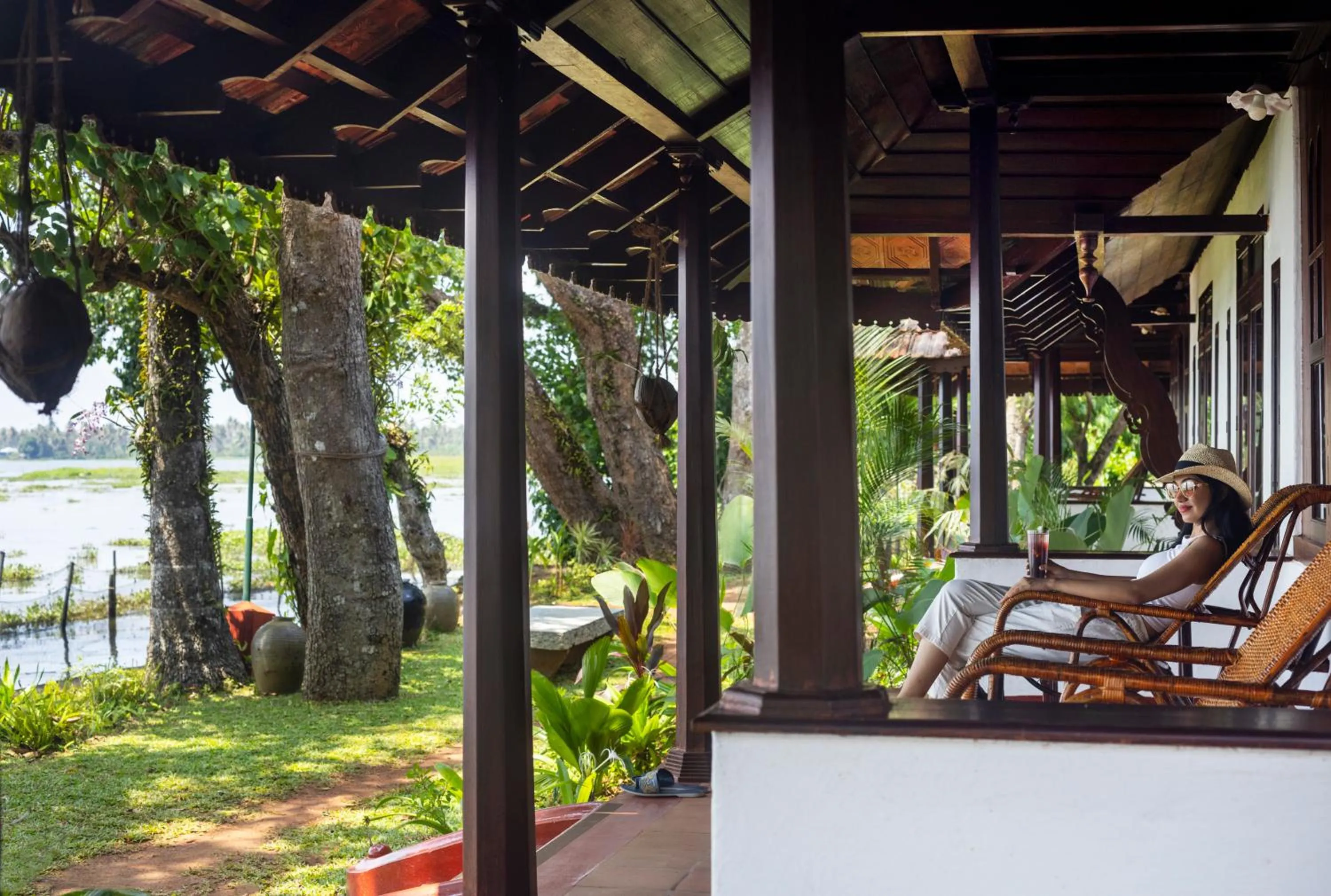 Seating area in Coconut Lagoon Kumarakom - A CGH Earth Experience