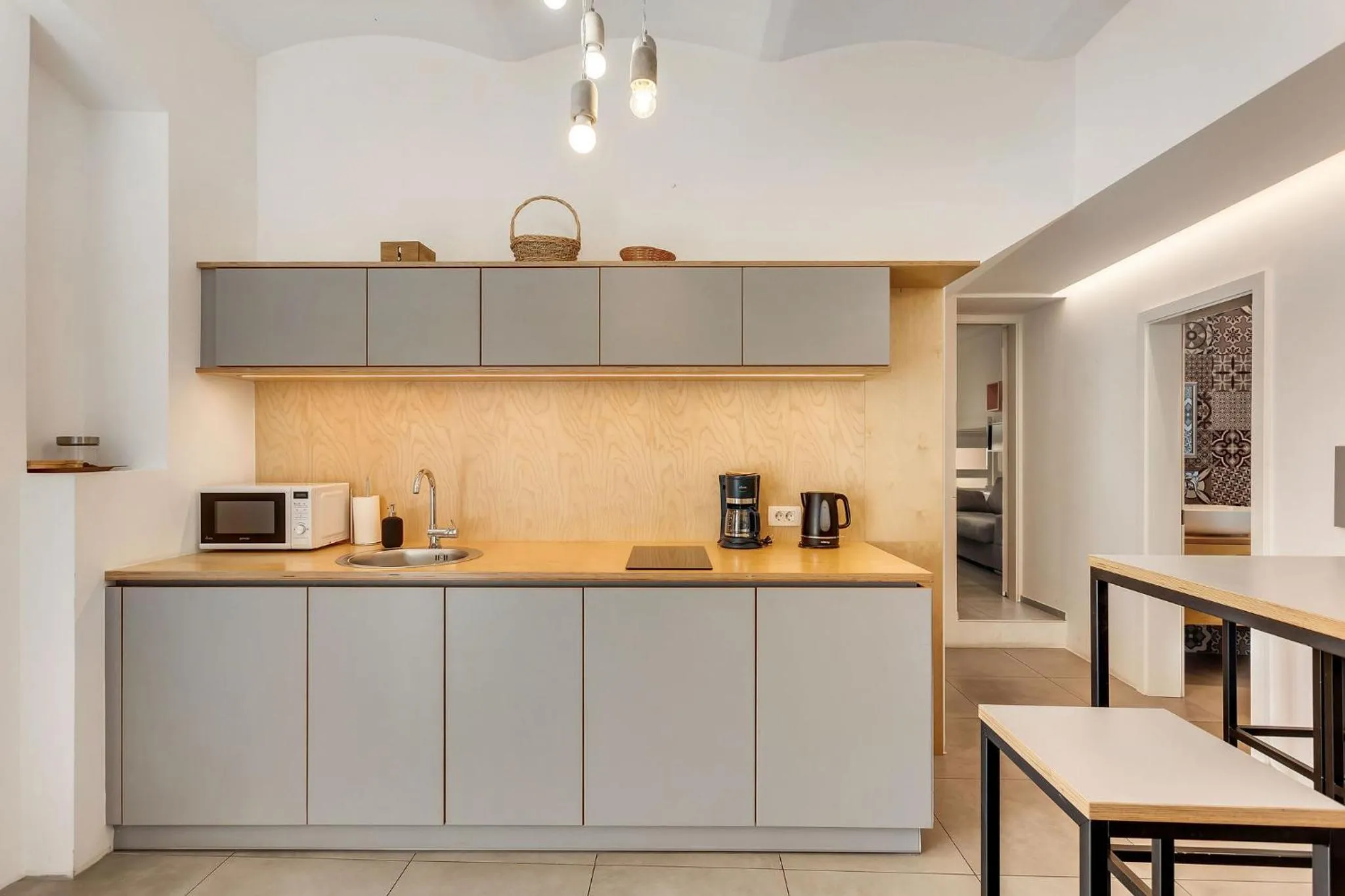 Kitchen or kitchenette in Pekarna apartments