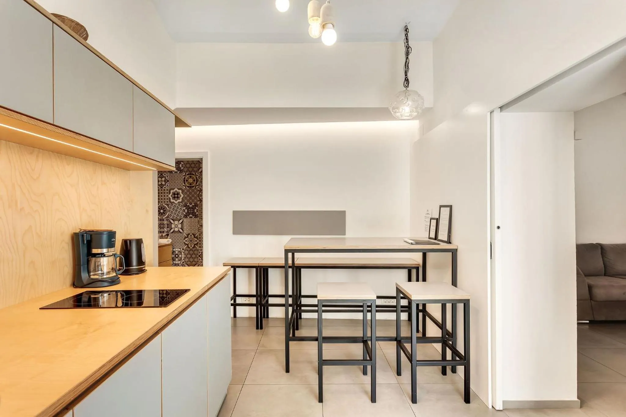 Kitchen or kitchenette in Pekarna apartments