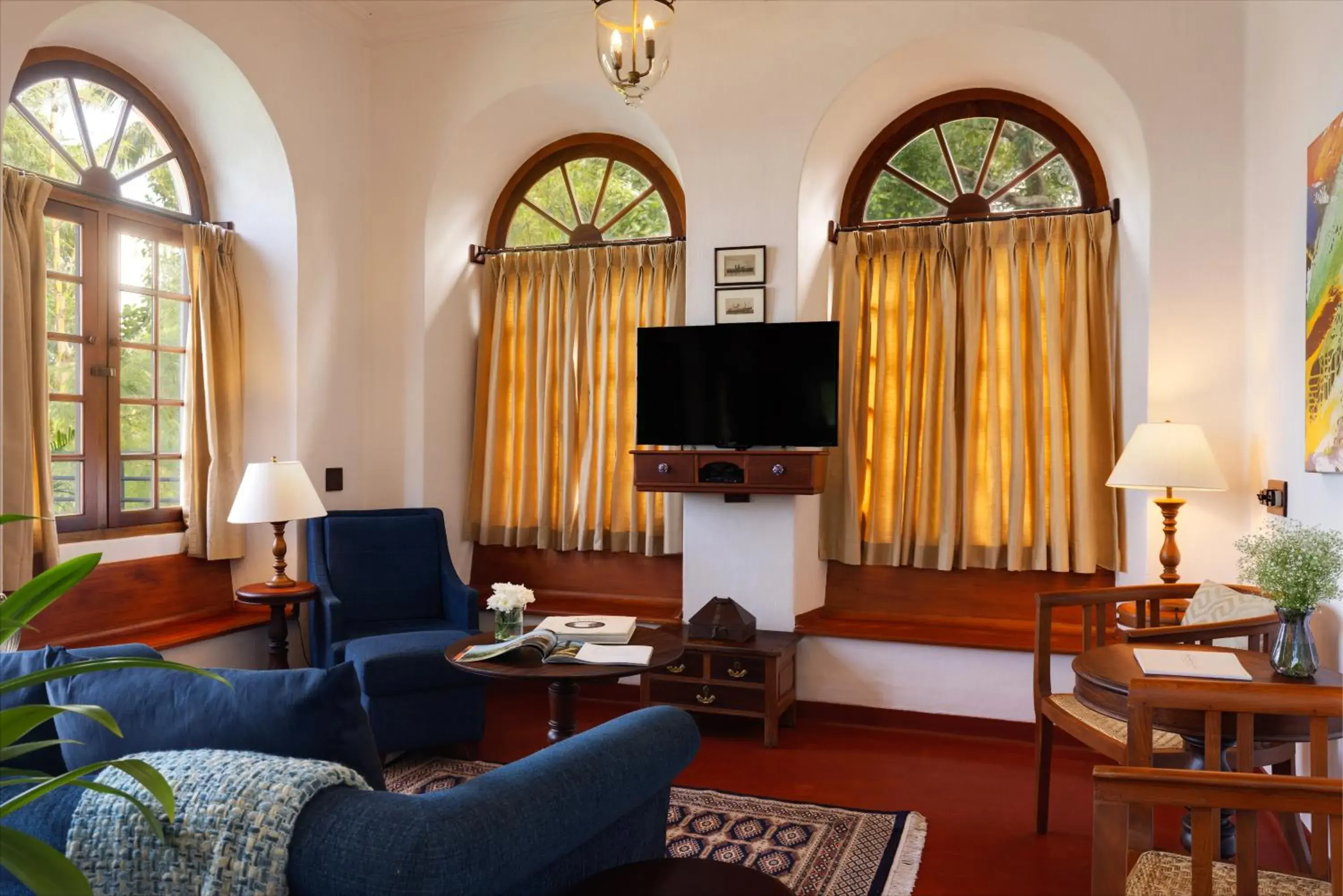 Living room in Brunton Boatyard - A CGH Earth Experience Living room in Brunton Boatyard - A CGH Earth Experience