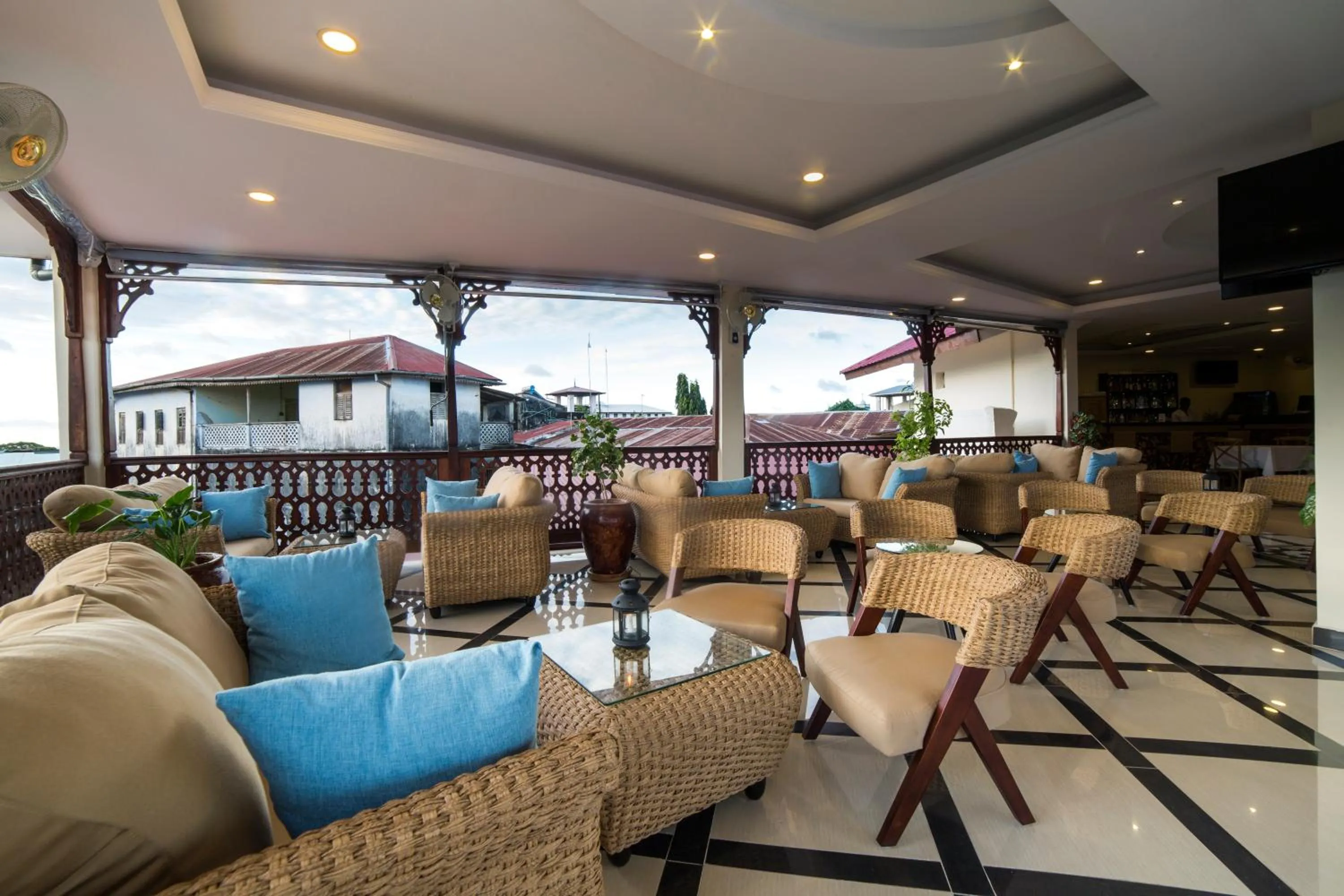 Seating area in Spice Palace Hotel
