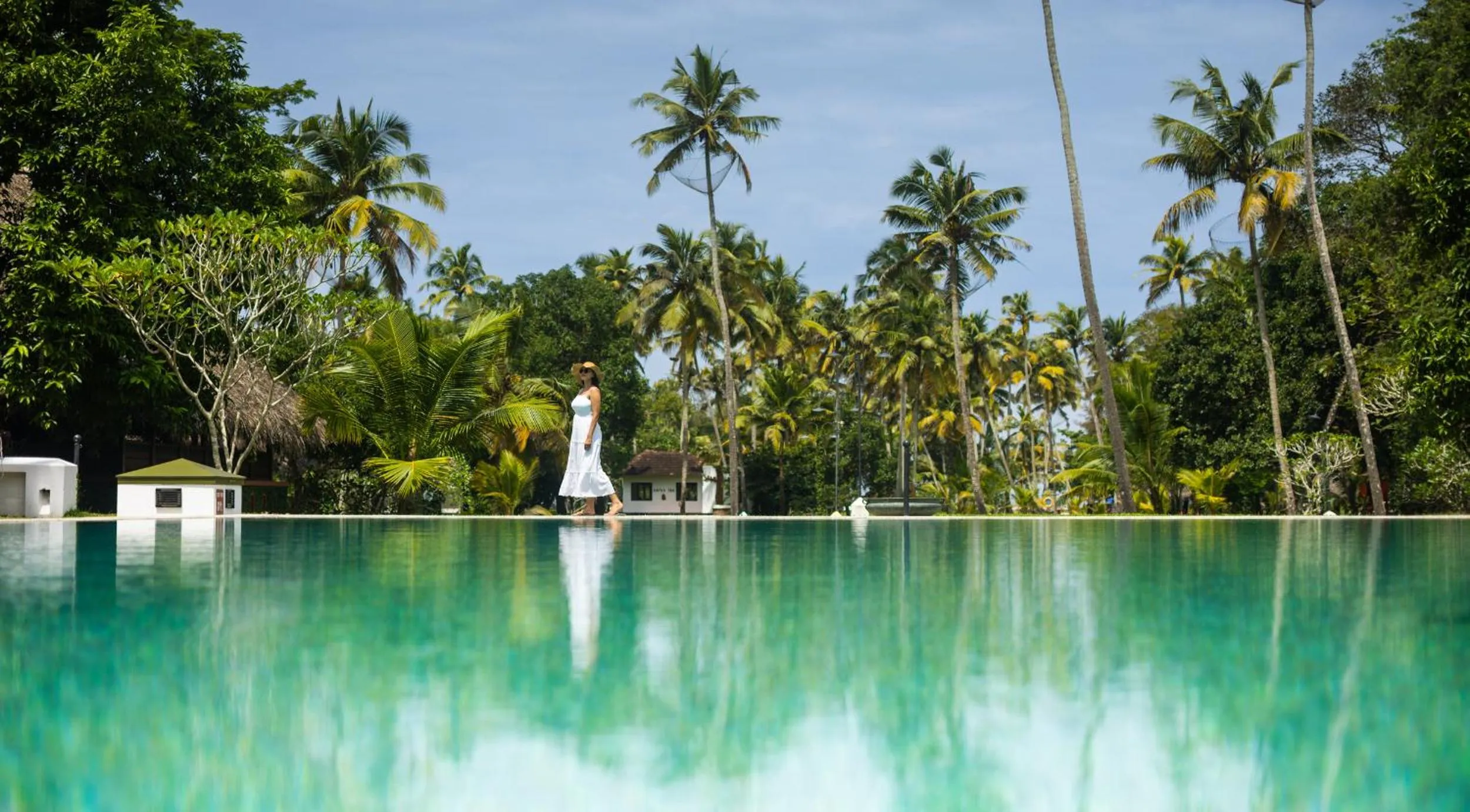 Pool view in Marari Beach Resort Alleppey - A CGH Earth Experience