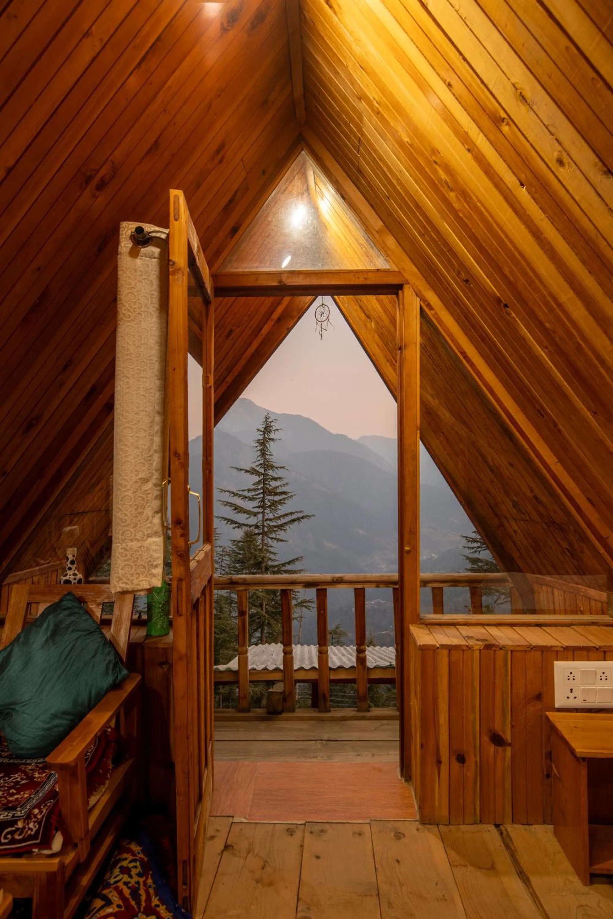Balcony/Terrace in Ishan Log Huts-A boutique home stay