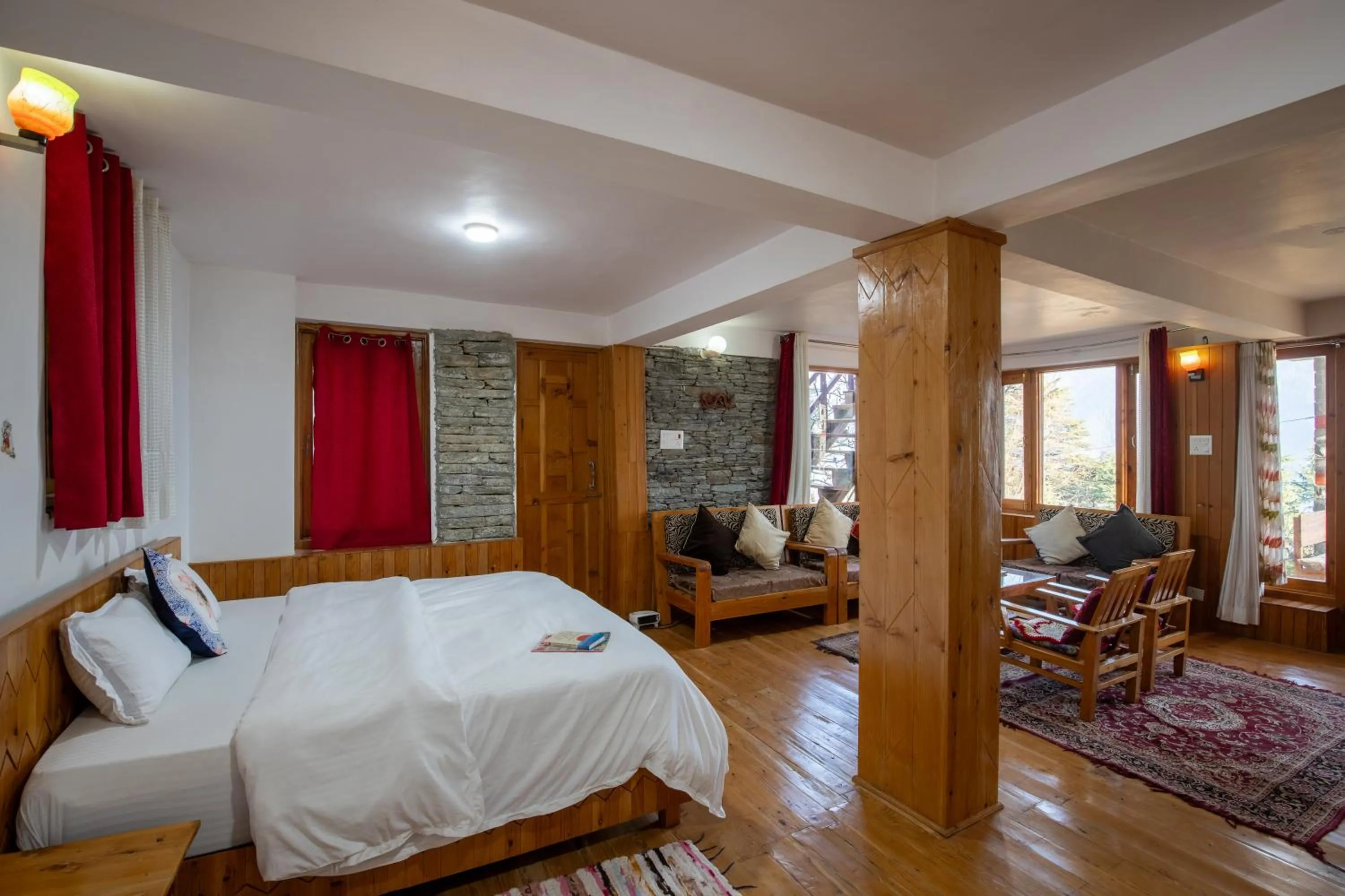 Bed in Ishan Log Huts-A boutique home stay