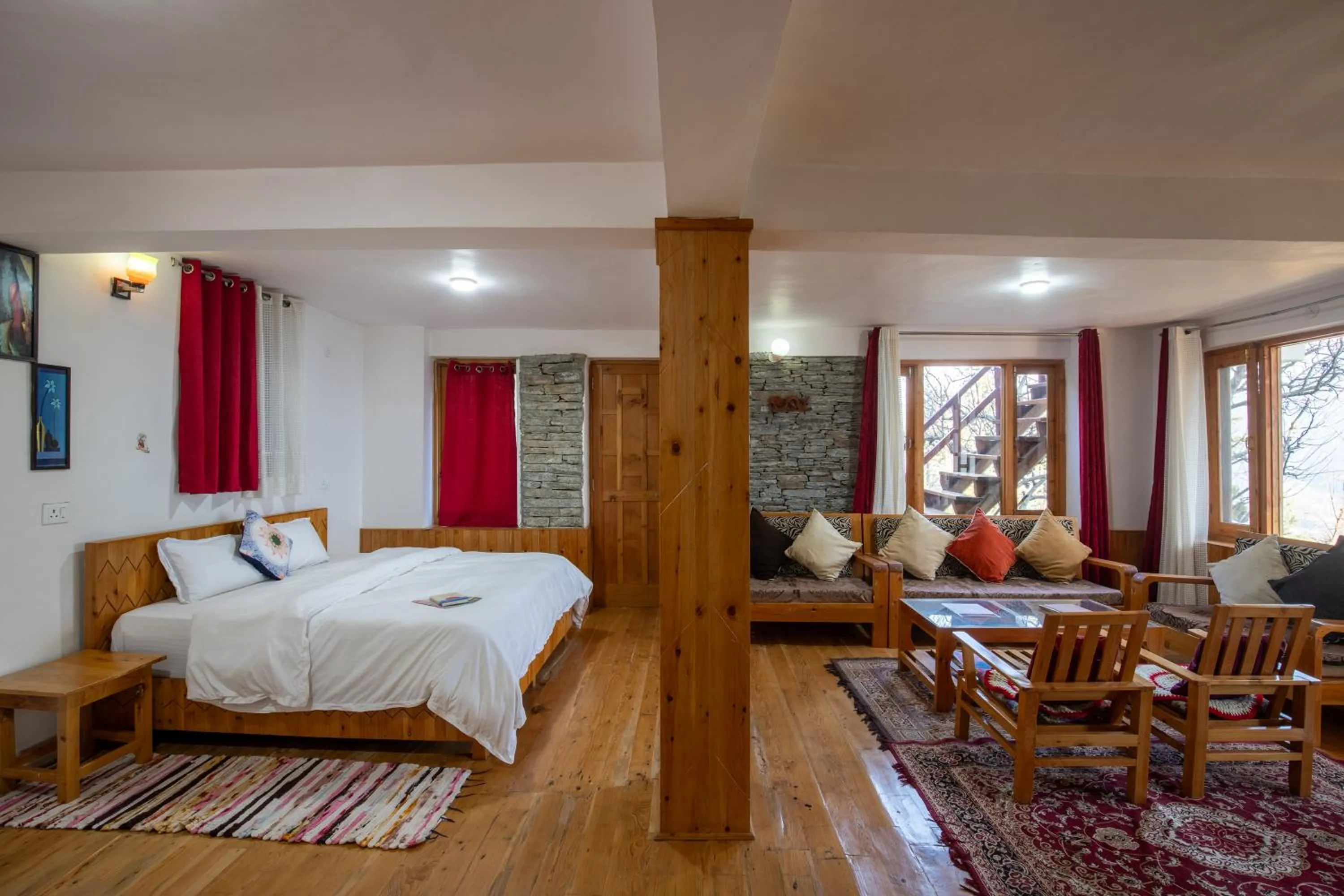 Photo of the whole room, Bed in Ishan Log Huts-A boutique home stay