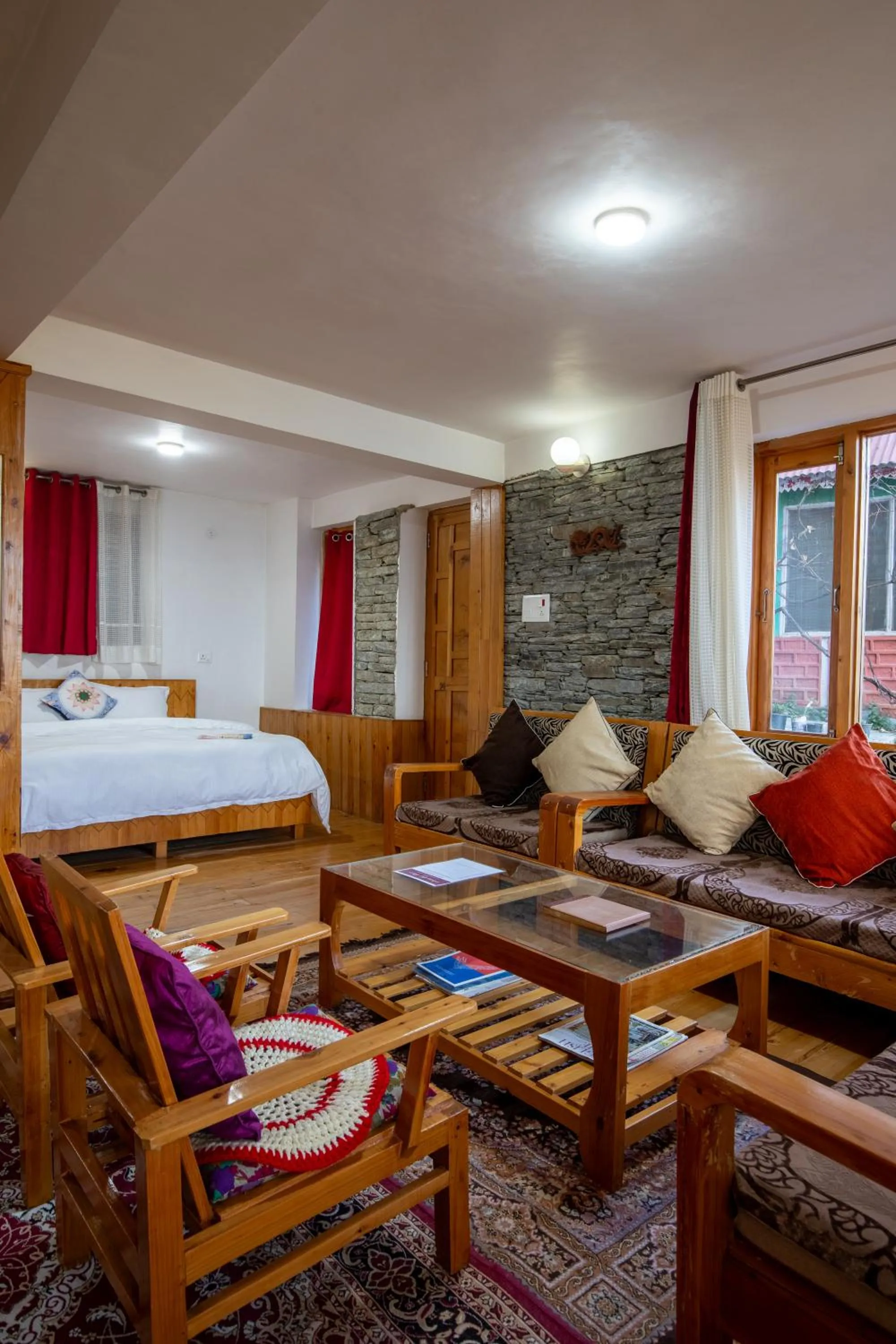 Bed in Ishan Log Huts-A boutique home stay