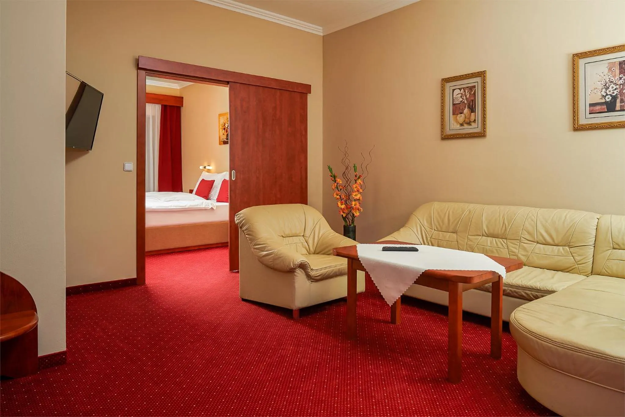 Living room, Bed in Wellness Hotel Lužan