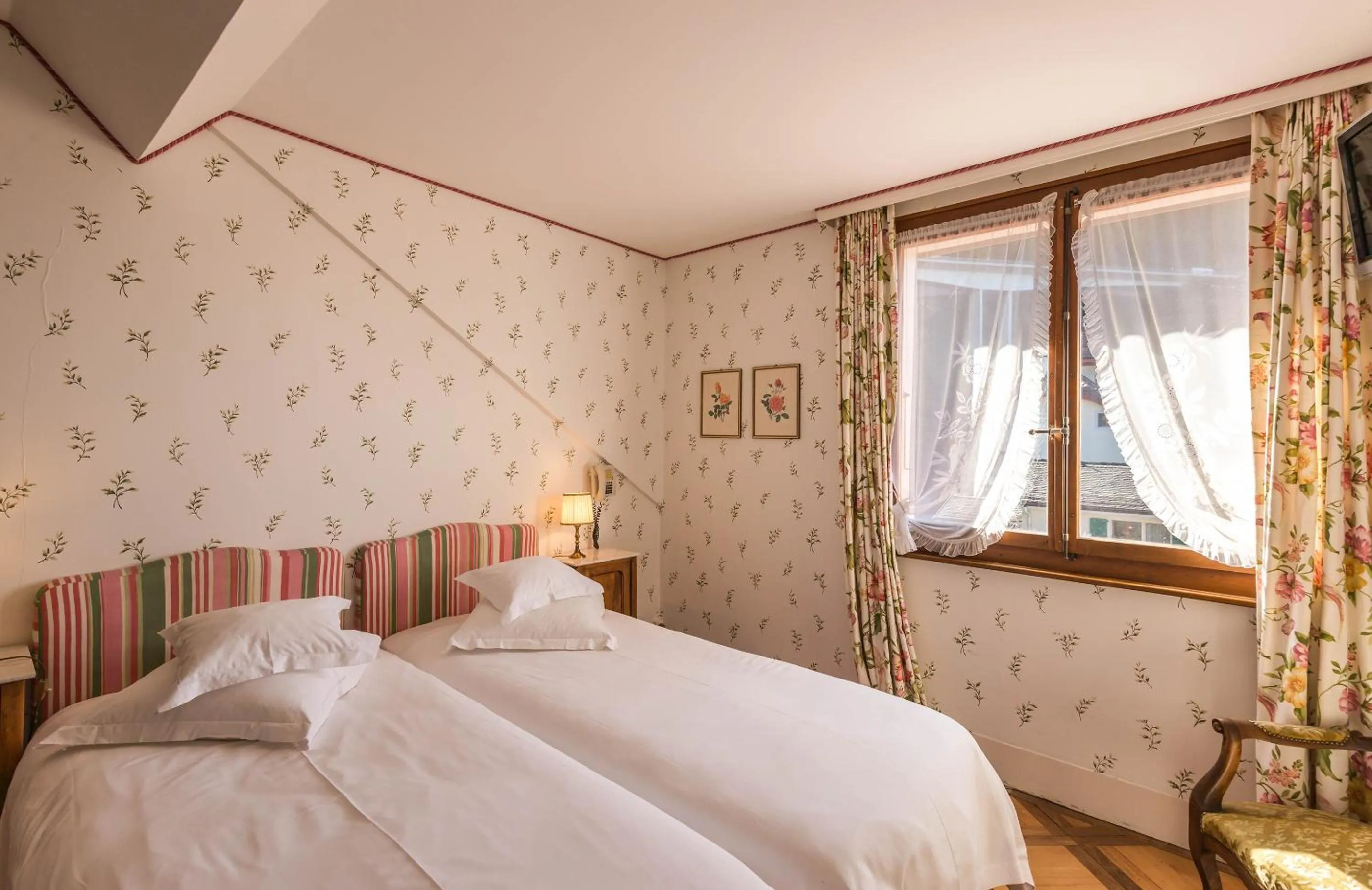 Bed in Swiss Historic Hotel Masson