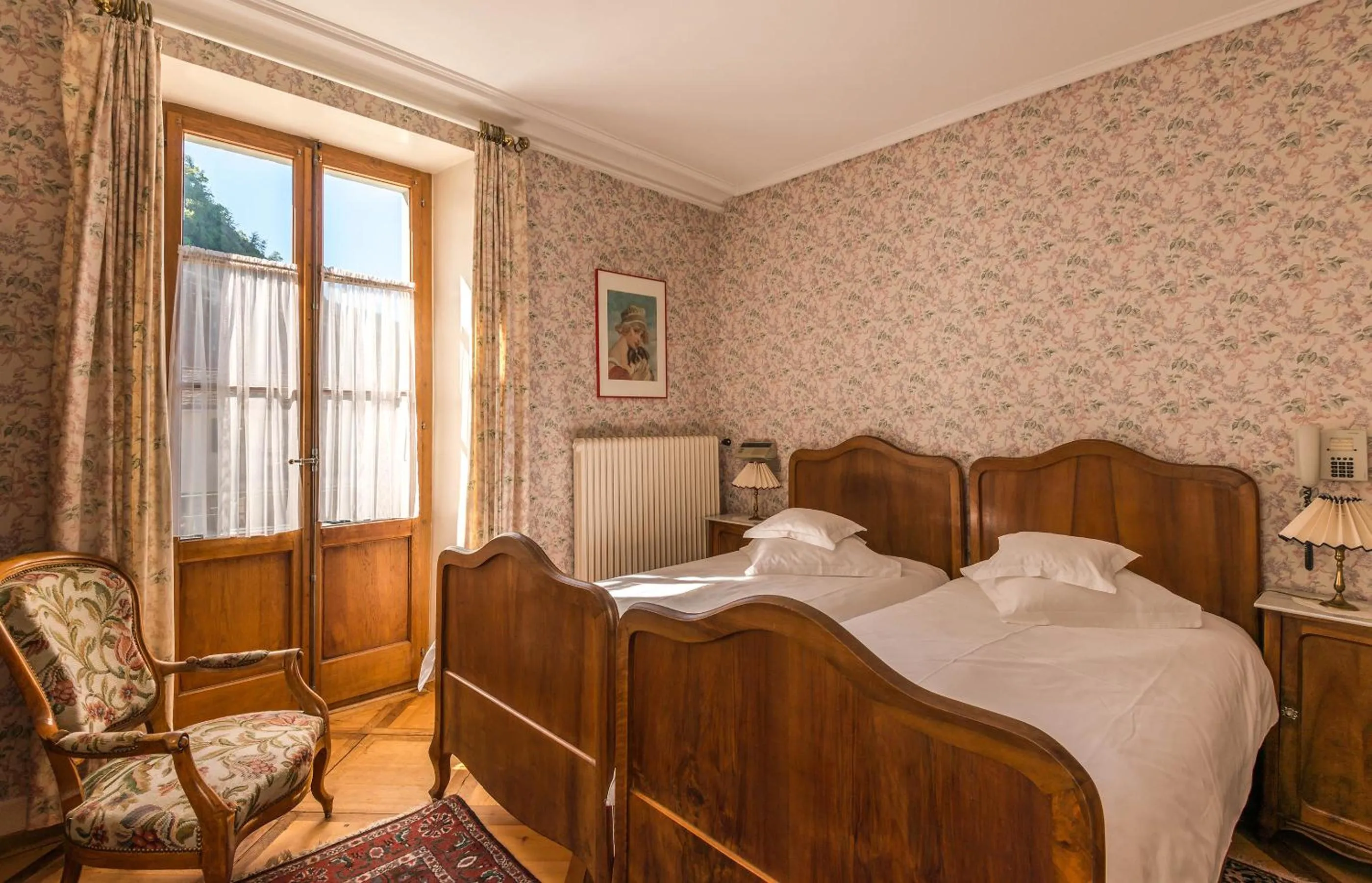 Bed in Swiss Historic Hotel Masson