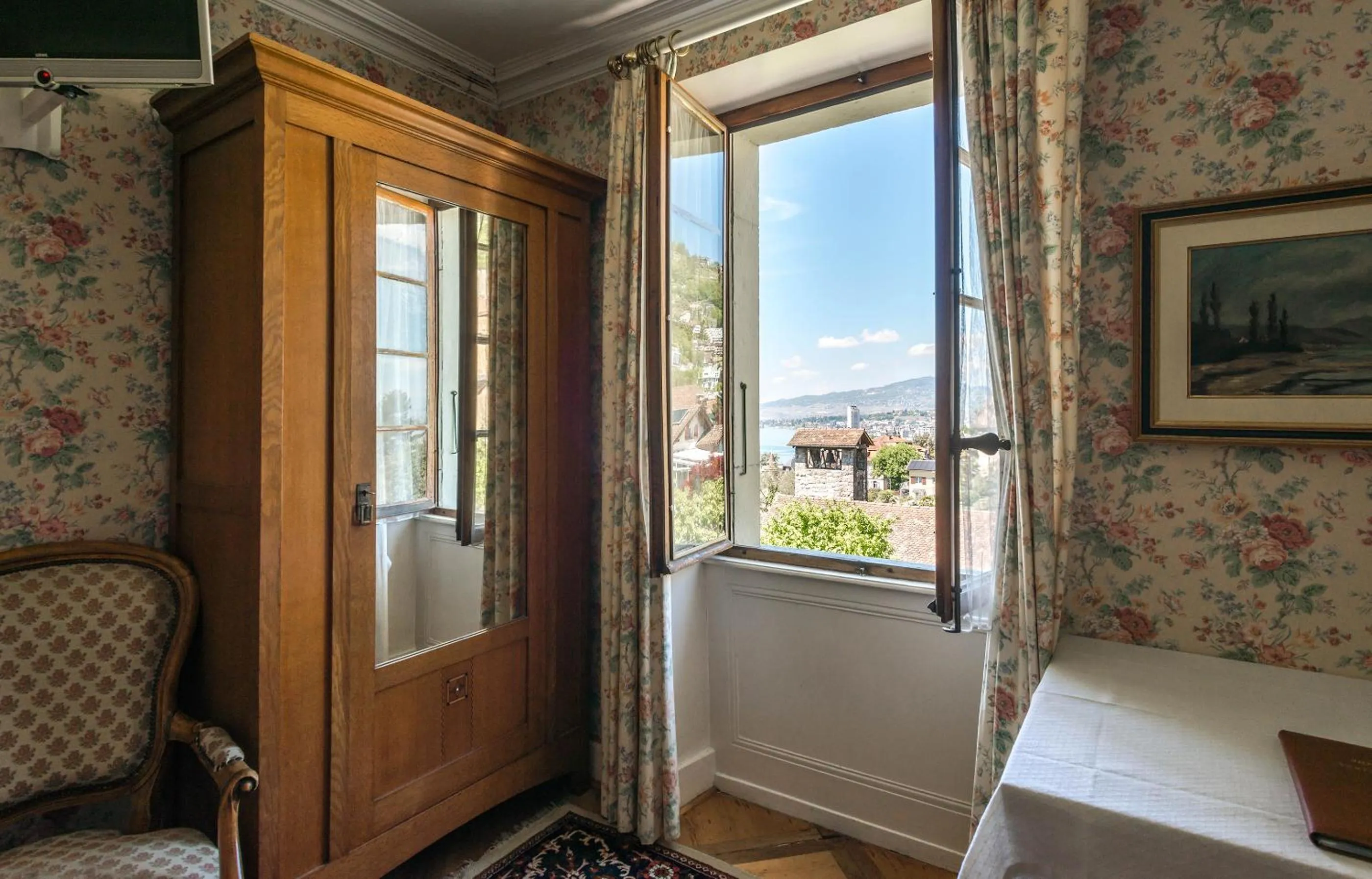 Bed in Swiss Historic Hotel Masson