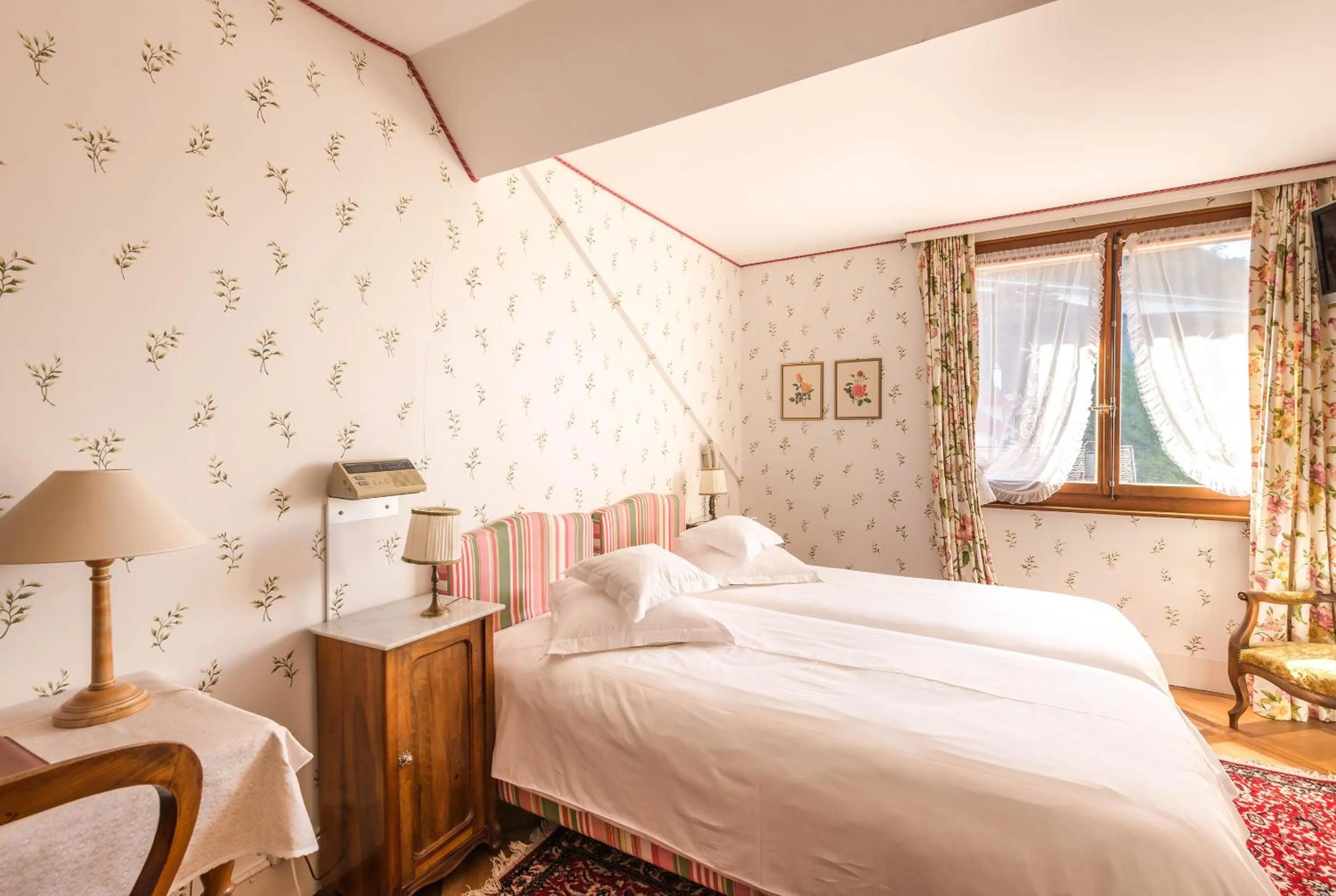 Bed in Swiss Historic Hotel Masson