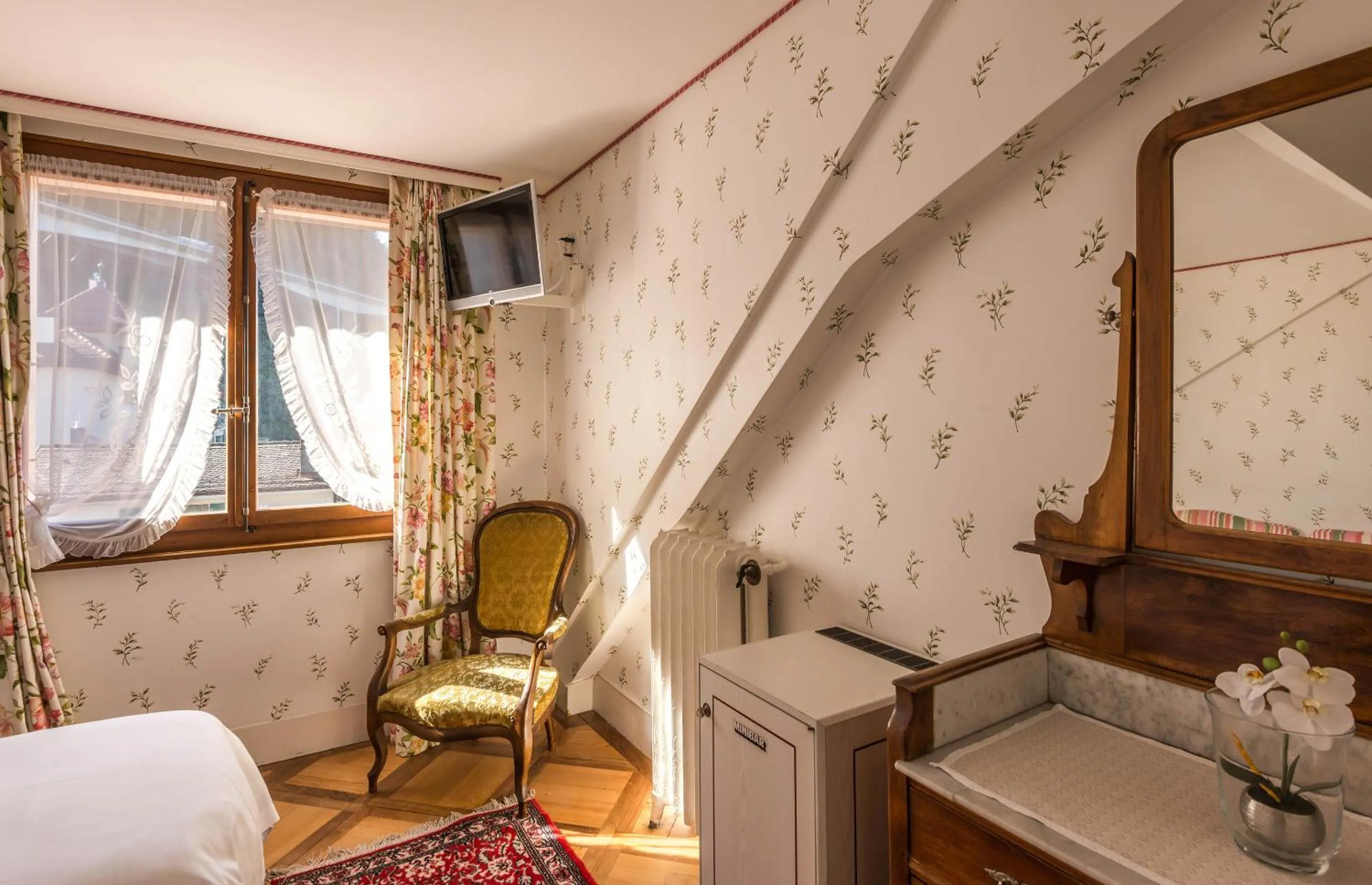 Bed in Swiss Historic Hotel Masson