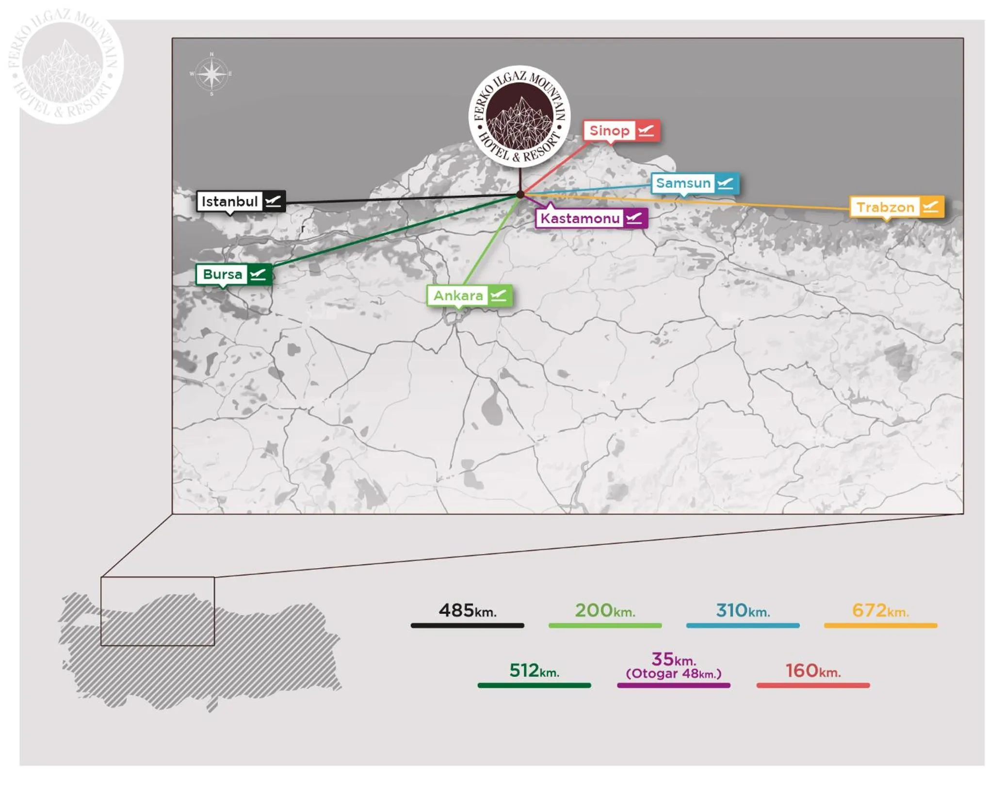 Location in Ilgaz Mountain Resort Hotel