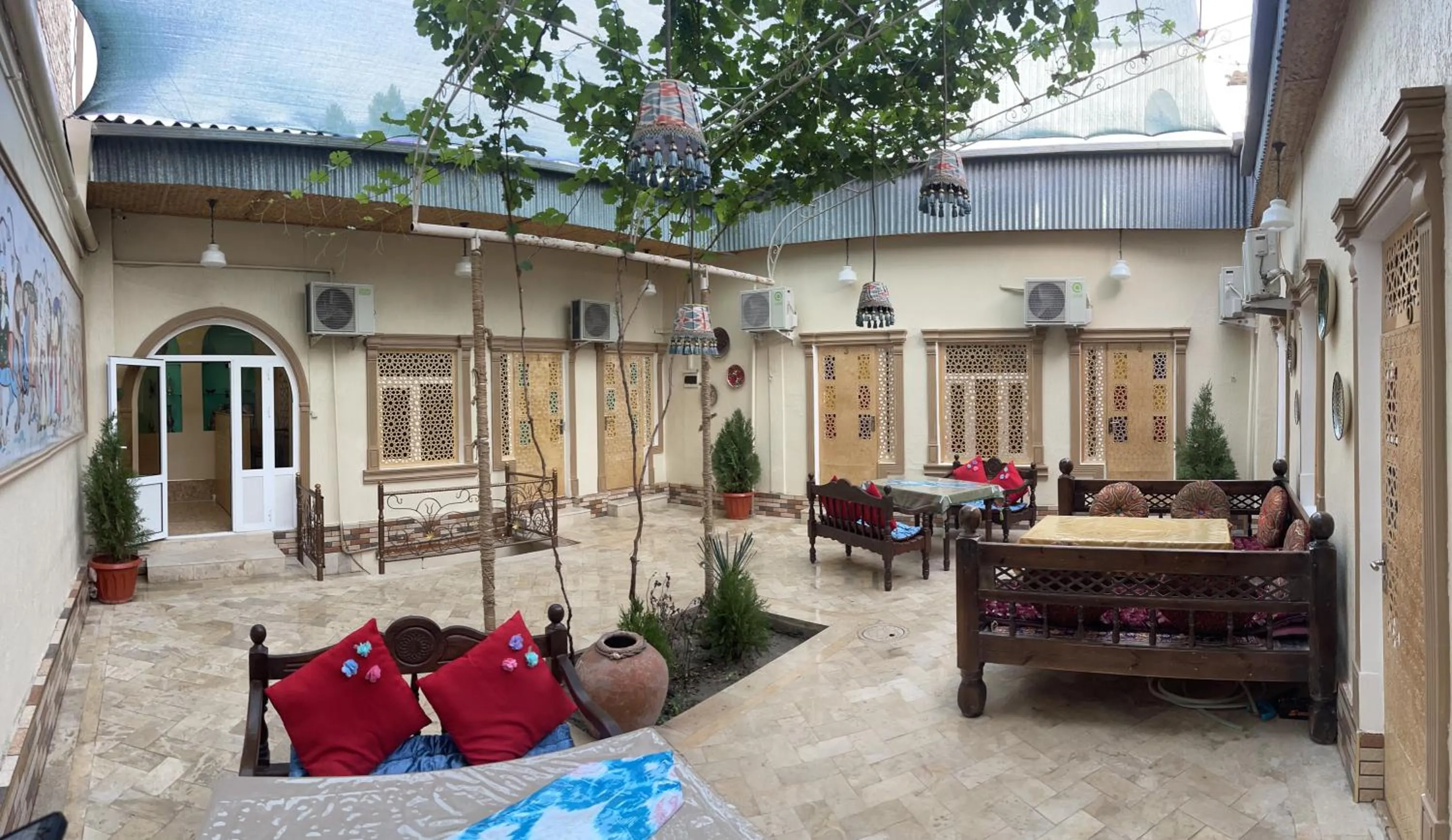 Garden view in Habibi Bukhara