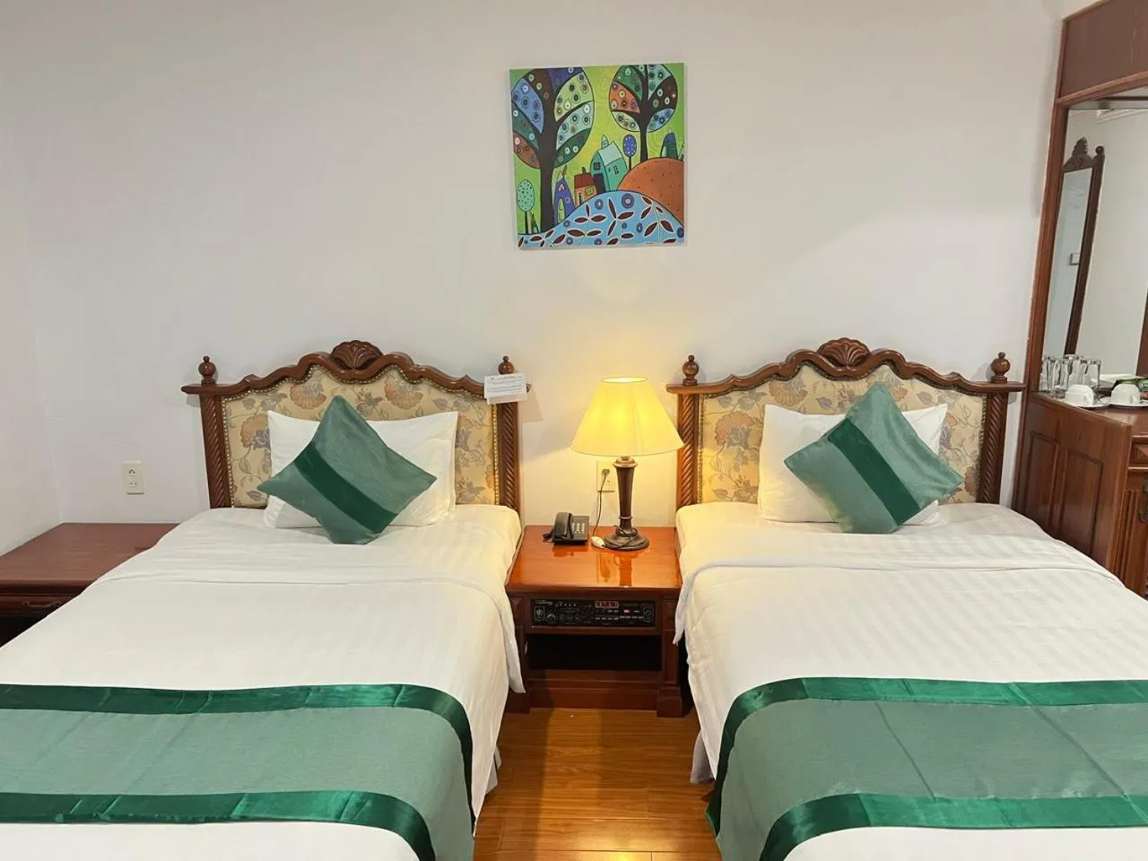 Bed in Riverside Hotel Saigon