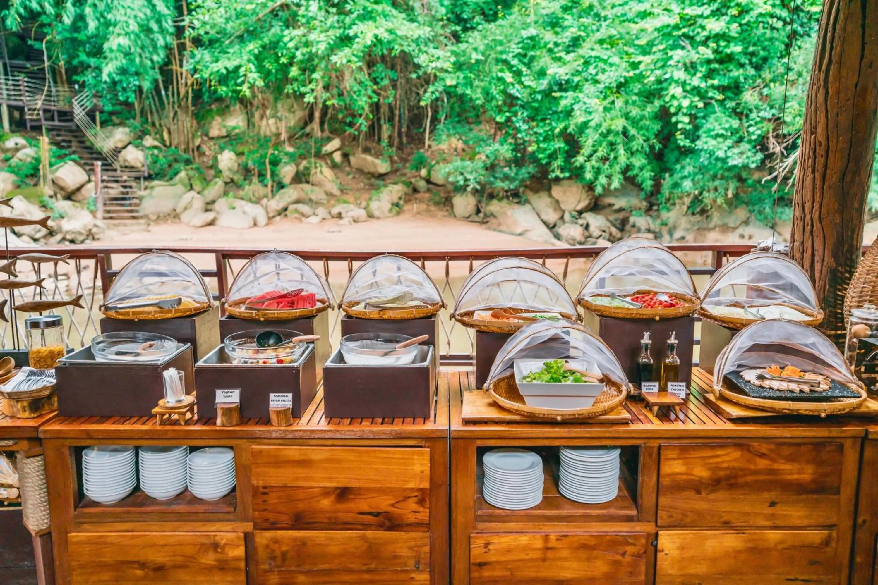 Buffet breakfast in The Float House River Kwai