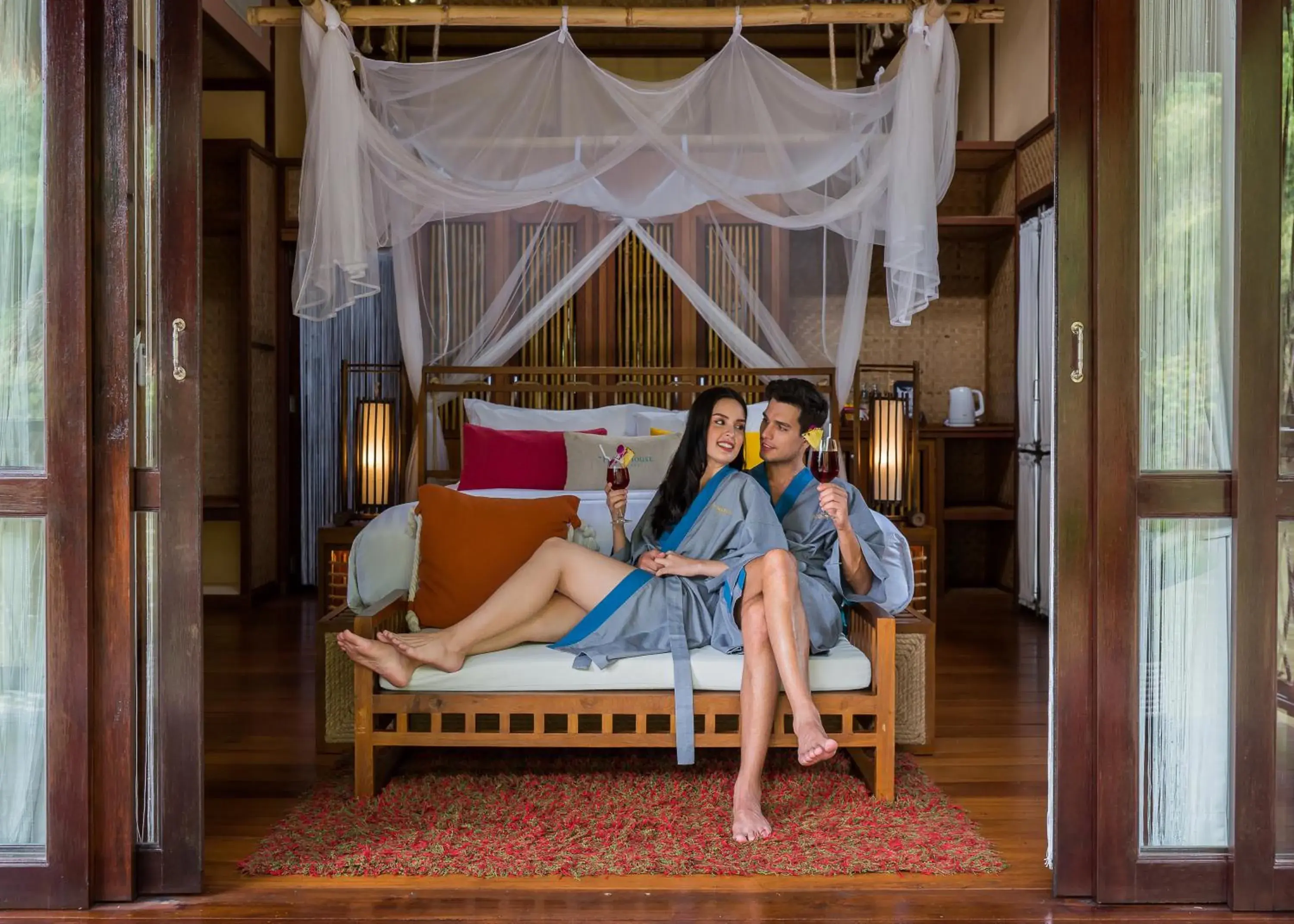 Balcony/Terrace, Bed in The Float House River Kwai Balcony/Terrace, Bed in The Float House River Kwai