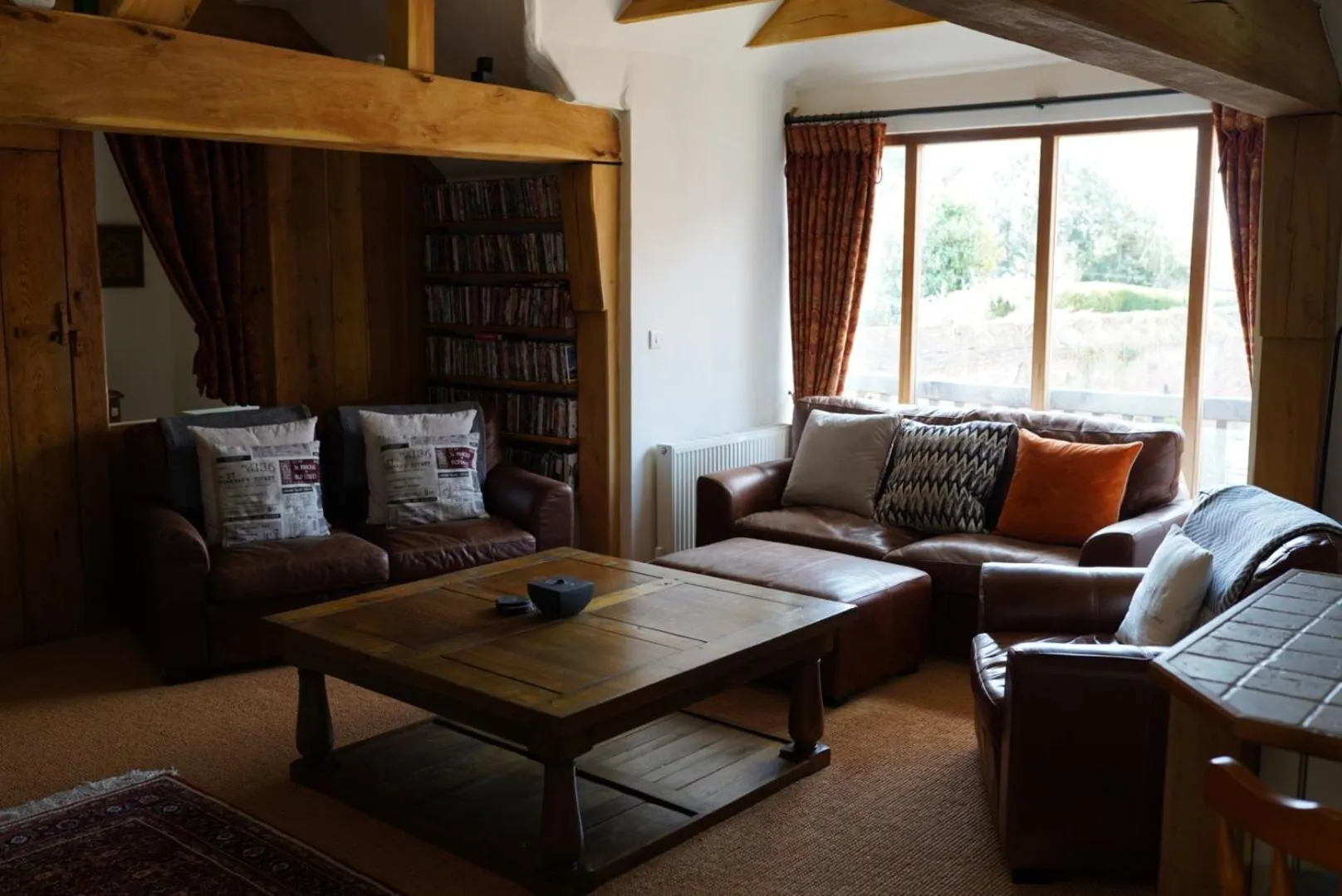 Living room in Finchden Barn
