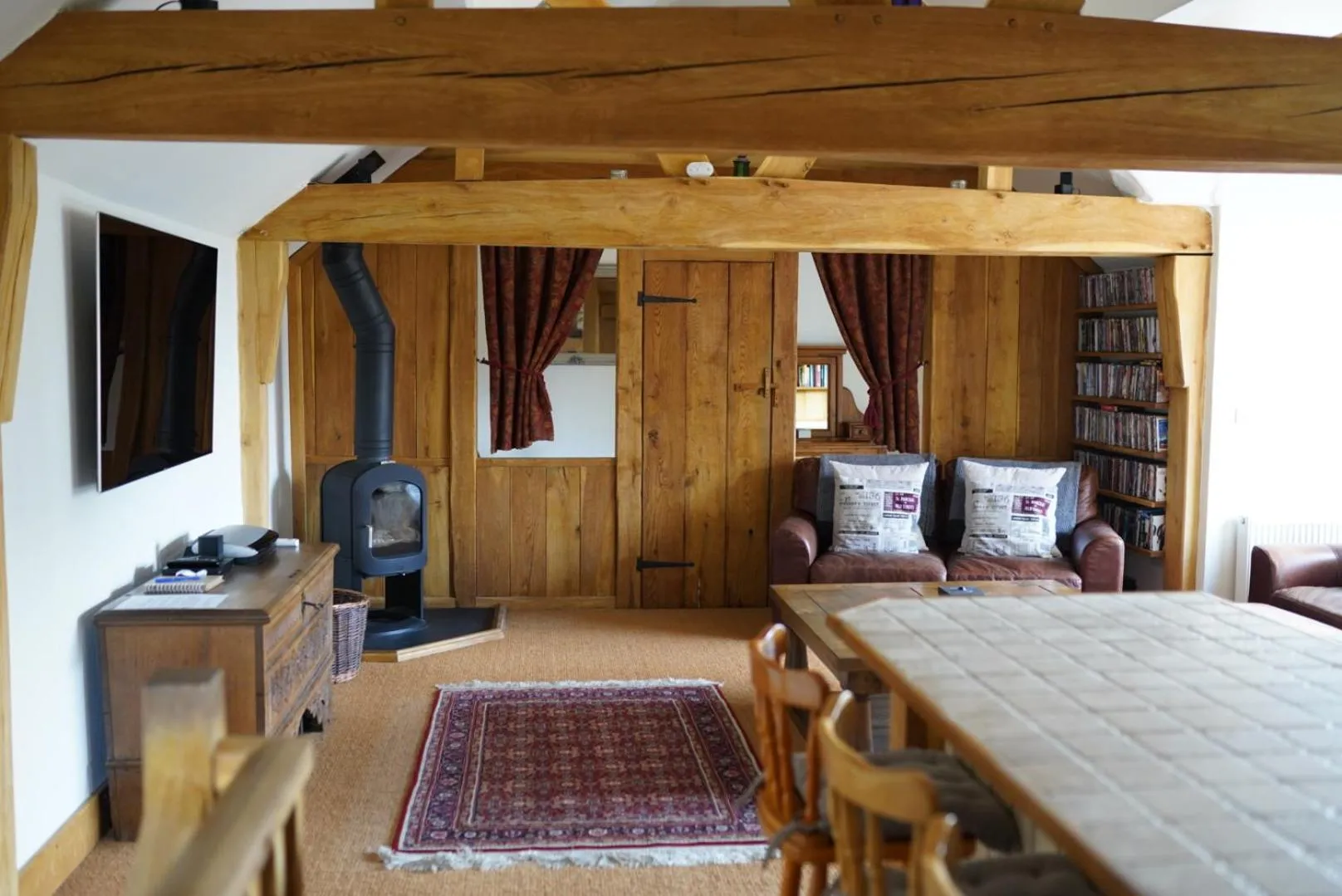 Living room in Finchden Barn