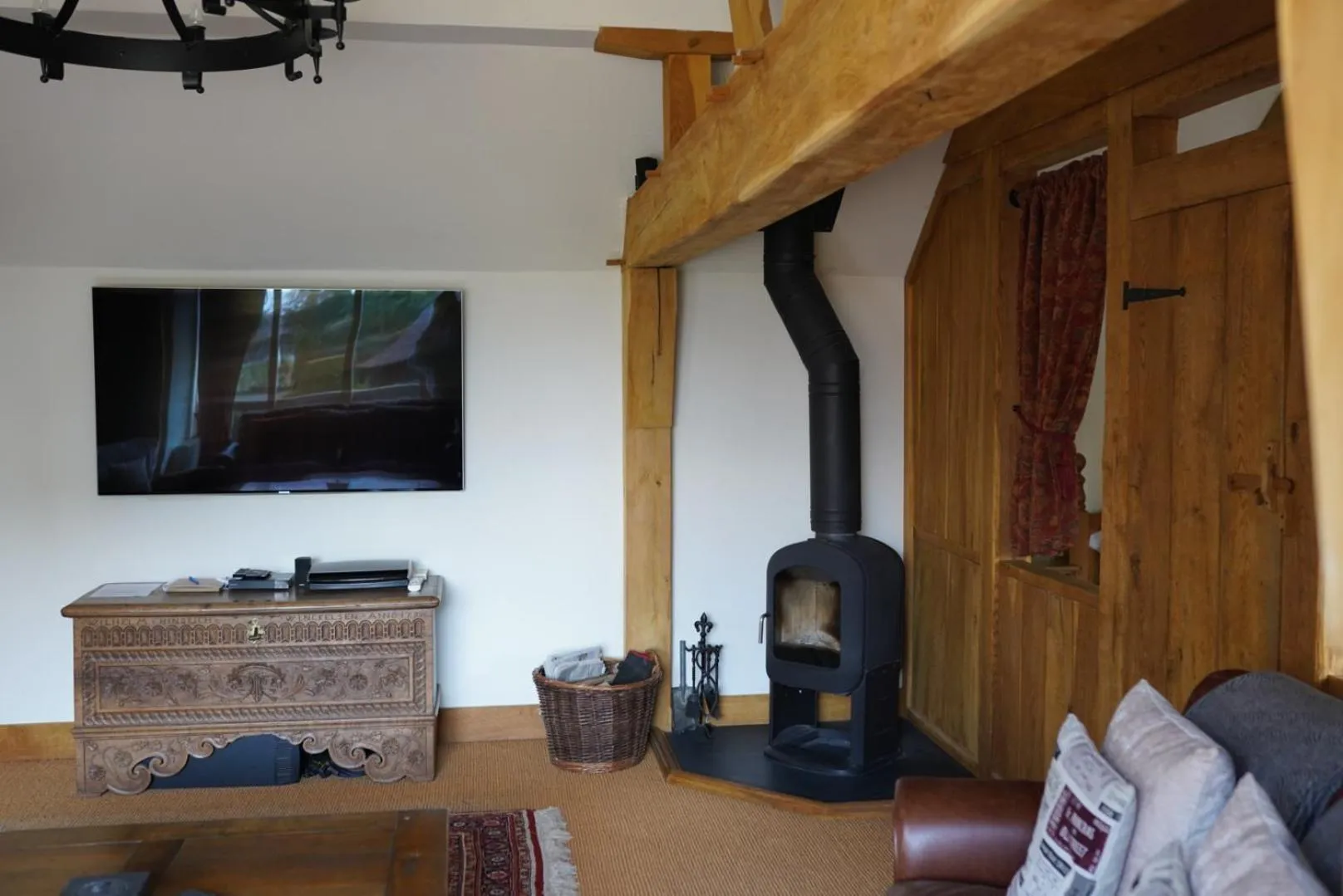 Living room in Finchden Barn