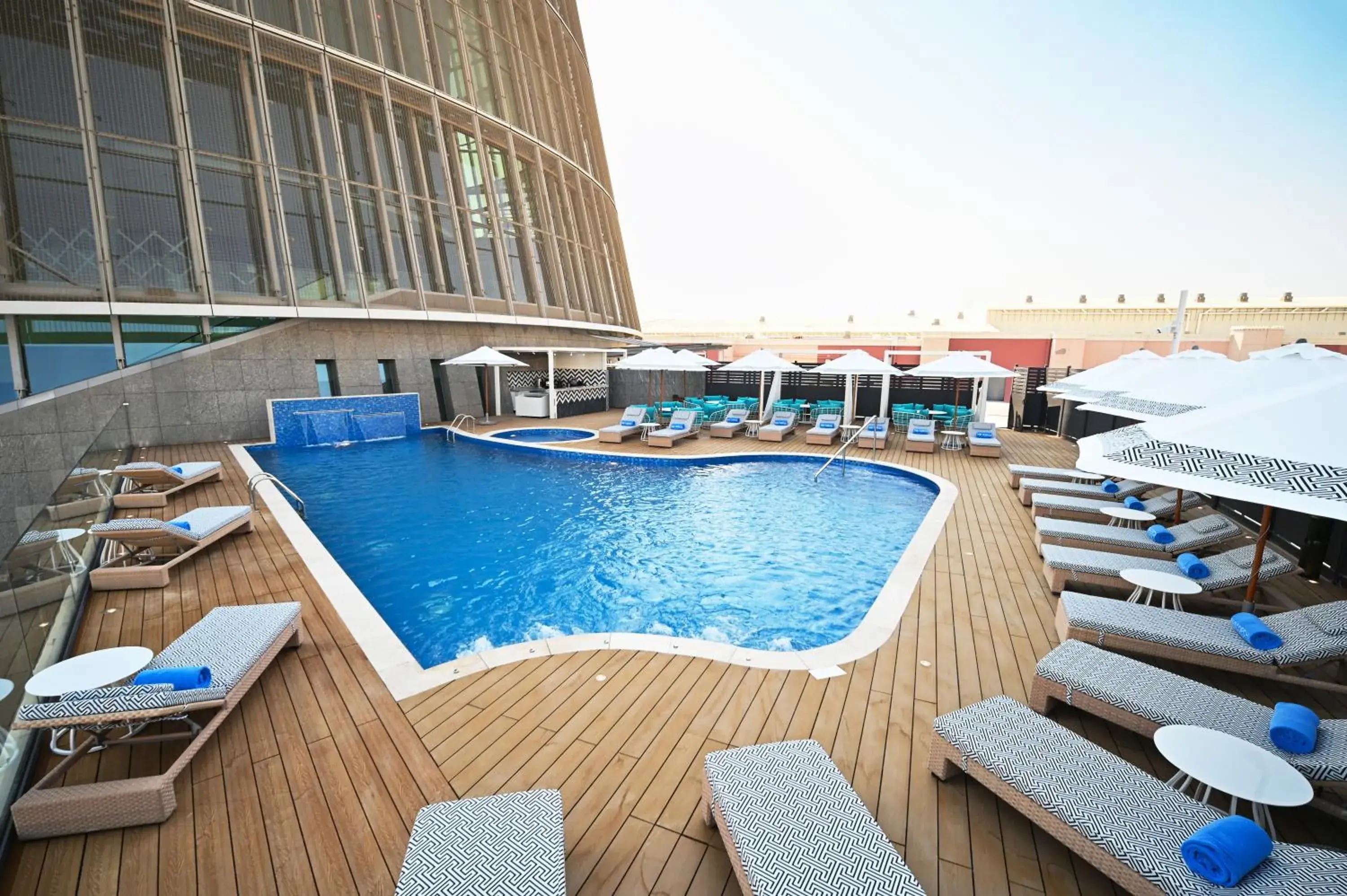 Pool view in The Torch Doha Pool view in The Torch Doha