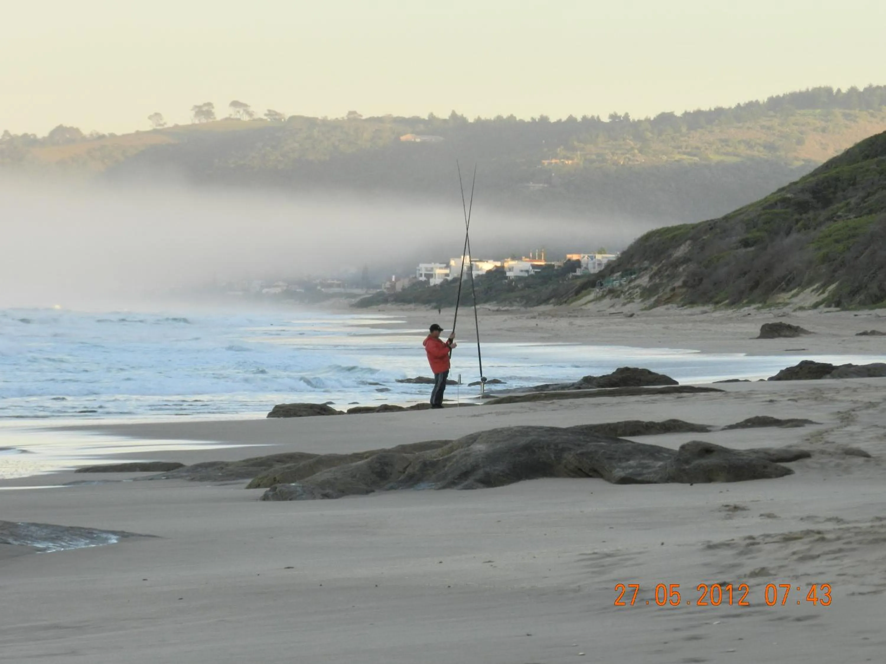 Fishing in The Pink Lodge on The Beach