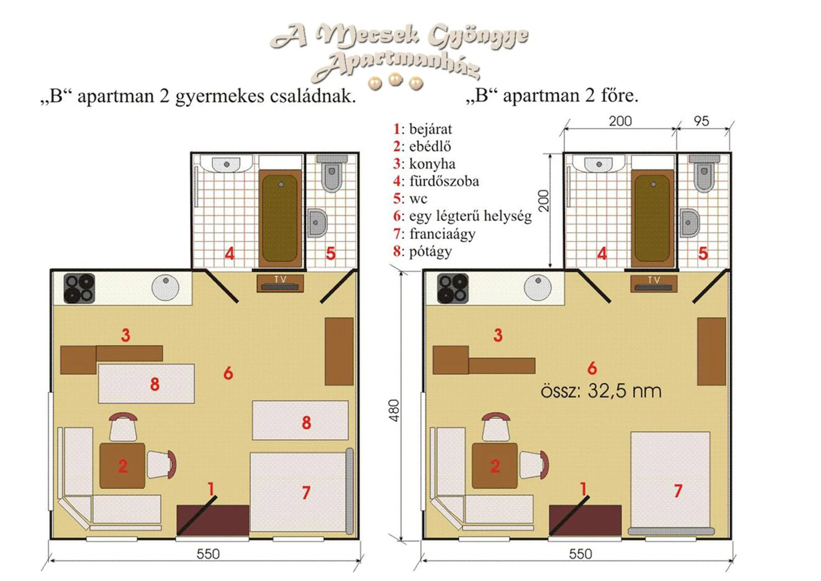 Floor plan in A Mecsek Gyöngye Apartmanhaz